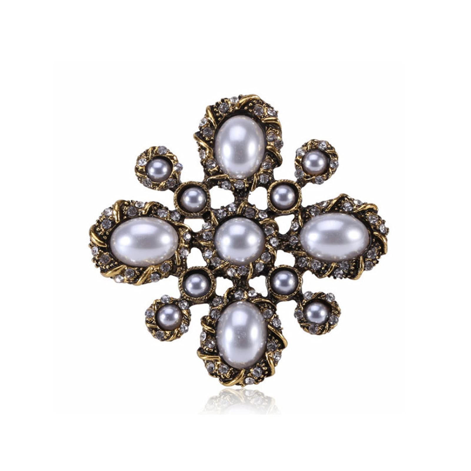 Broche Croix Strass Rétro Pour Femme - Bijou Fantaisie, Alliage Et Strass, Cadeau Saint-Valentin, Noël, Anniversaire