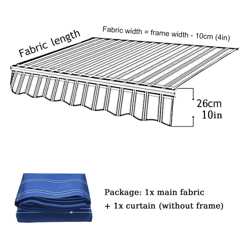 Markiza premium na patio – zapasowa tkanina od 2 m do 4,9 m, do ogrodu, na balkon, odporna na warunki atmosferyczne, czerwona tkanina (4,5 x 1,5 m)