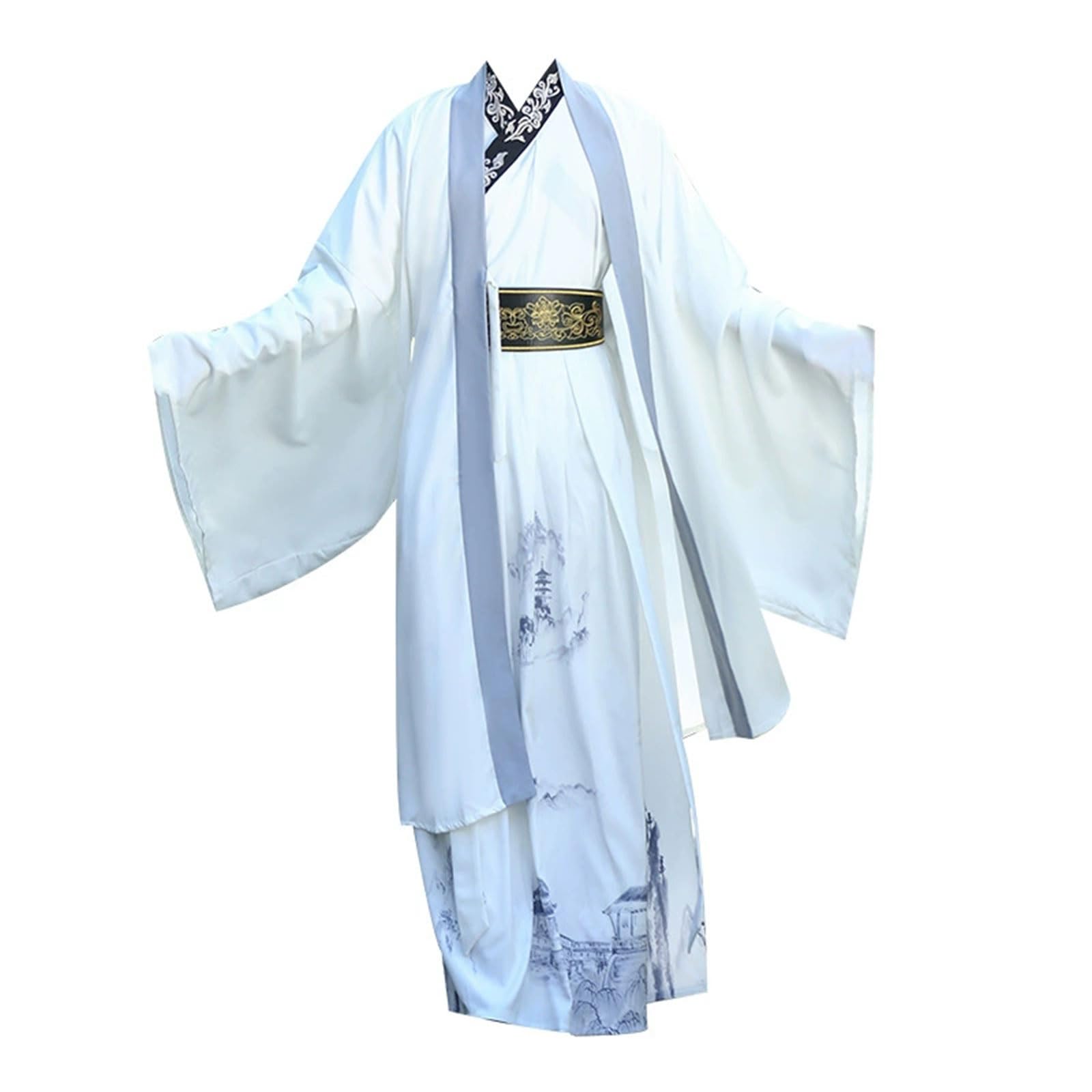 Hanfu chinois traditionnel hommes coupe ample pour arts martiaux retro