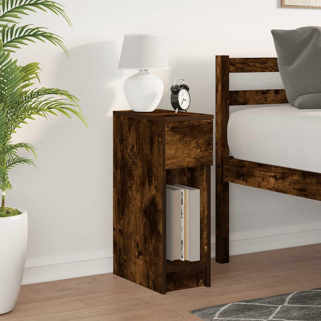 Nachttisch mit Schublade und Ablage aus robustem Holzwerkstoff, Stauraum für Bücher und mehr, pflegeleicht und feuchtigkeitsresistent, ideal fürs Schlafzimmer