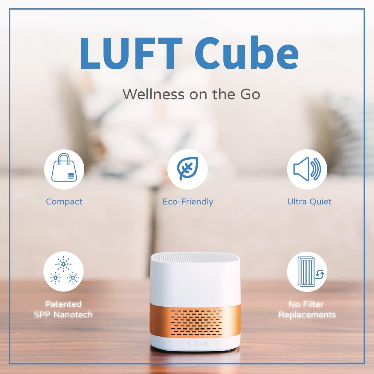 Flash Deals - 40% OFF LUFTQI Cube Portable Consumable-Free Air Purifier for Home, Office, Car, Bedroom, Desk, Air Cleaner for Odors, Allergens, Dust, Pollen, with Air Vent Cap & Car's Cup Holder Limited Discount LUFTQI Cube Portable Consumable-Free Air Purifier for Home, Office, Car, Bedroom, Desk, Air Cleaner for Odors, Allergens, Dust, Pollen, with Air Vent Cap & Car's Cup Holder