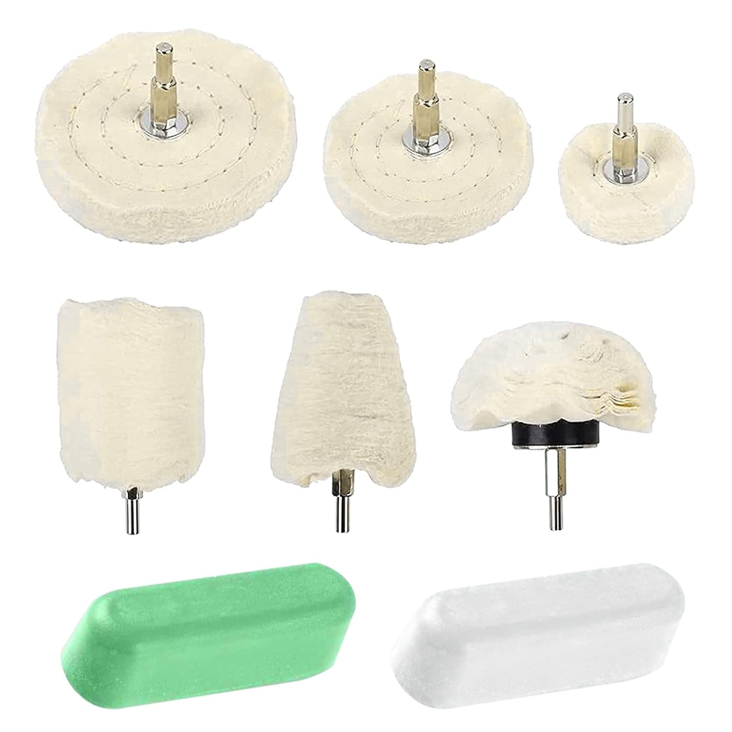 8 Pcs Buffing Wheel for Drill, Polishing Pad for Drill, Cotton Polishing Ball Kit for Rotary Tools,Sanding Headlight Rims Manifold Aluminum Chrome Stainless Steel