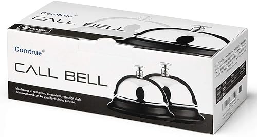 Miniatura 7 de Campana de servicio, campana de llamada, campana de escritorio, botón grande, paquete de 2, versión mejorada