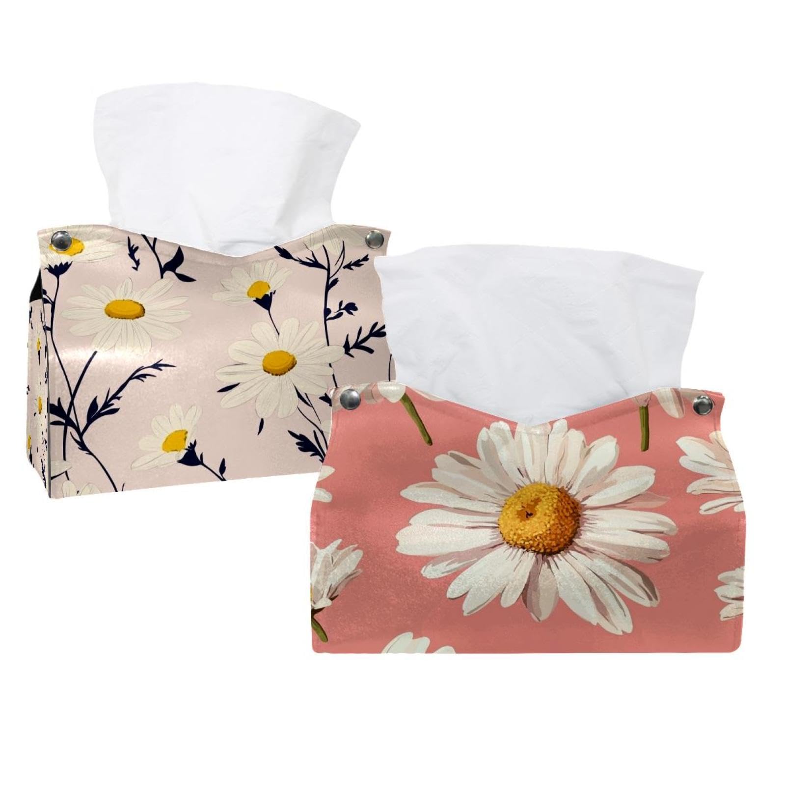 Boîtes à mouchoirs rétro marguerites Barth pour embellir votre chambre et table