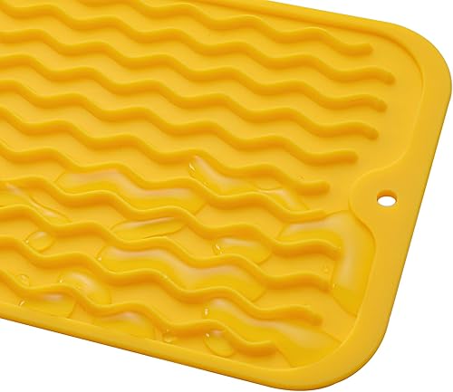 Miniatura 702 de Tapete de silicona para secado de platos para múltiples usos, fácil de limpiar, ecológico, resistente al calor, tapete de silicona para encimera