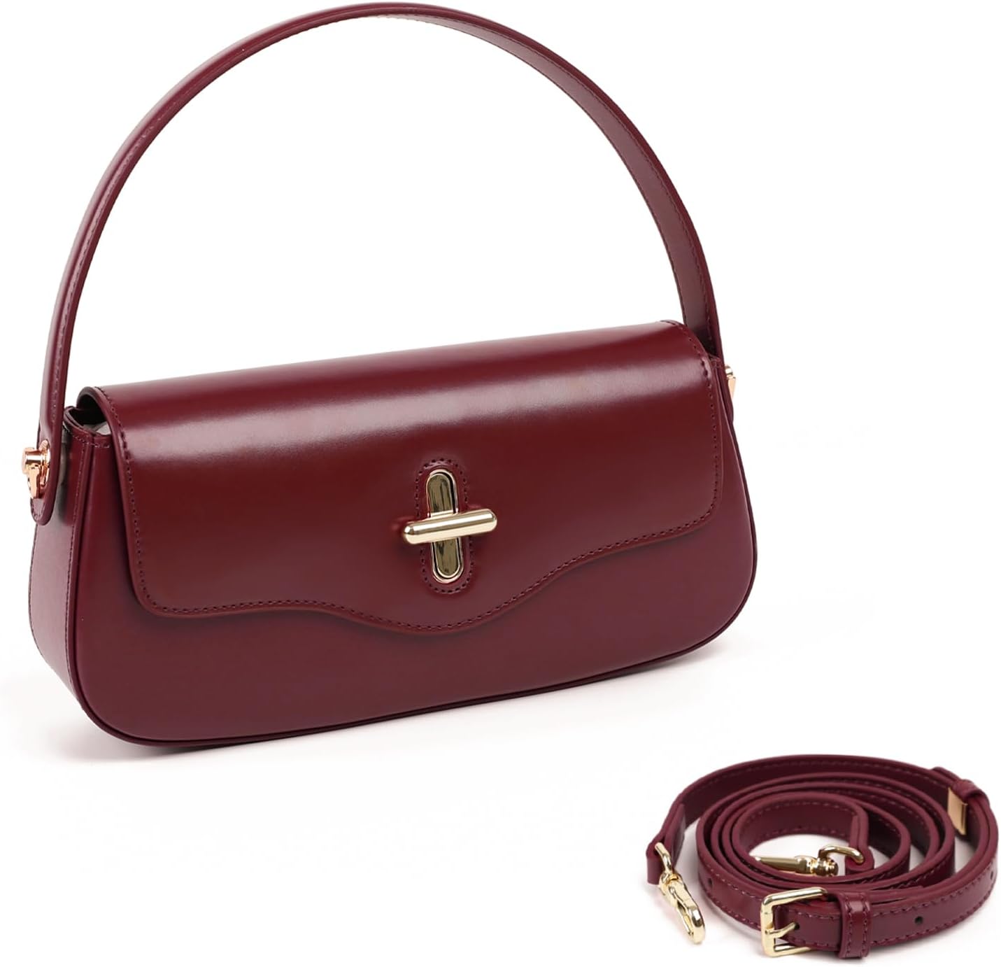 Leather Crossbody Bags for Women, Genuine Leather Purses and Handbags with Adjustable Strap, Top Handle