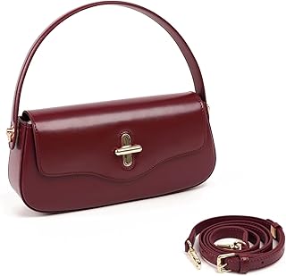 MoreFarther Leather Crossbody Bags for Women, Genuine Leather Purses and Handbags with Adjustable Strap, Top Handle