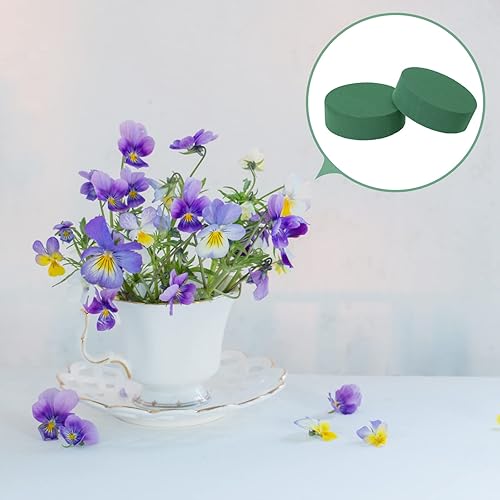 Miniatura 5 de Boao 24 piezas de espuma floral redonda, ladrillos de espuma floral húmeda, espuma de flores verdes, kit de arreglo floral para bodas, decoración de