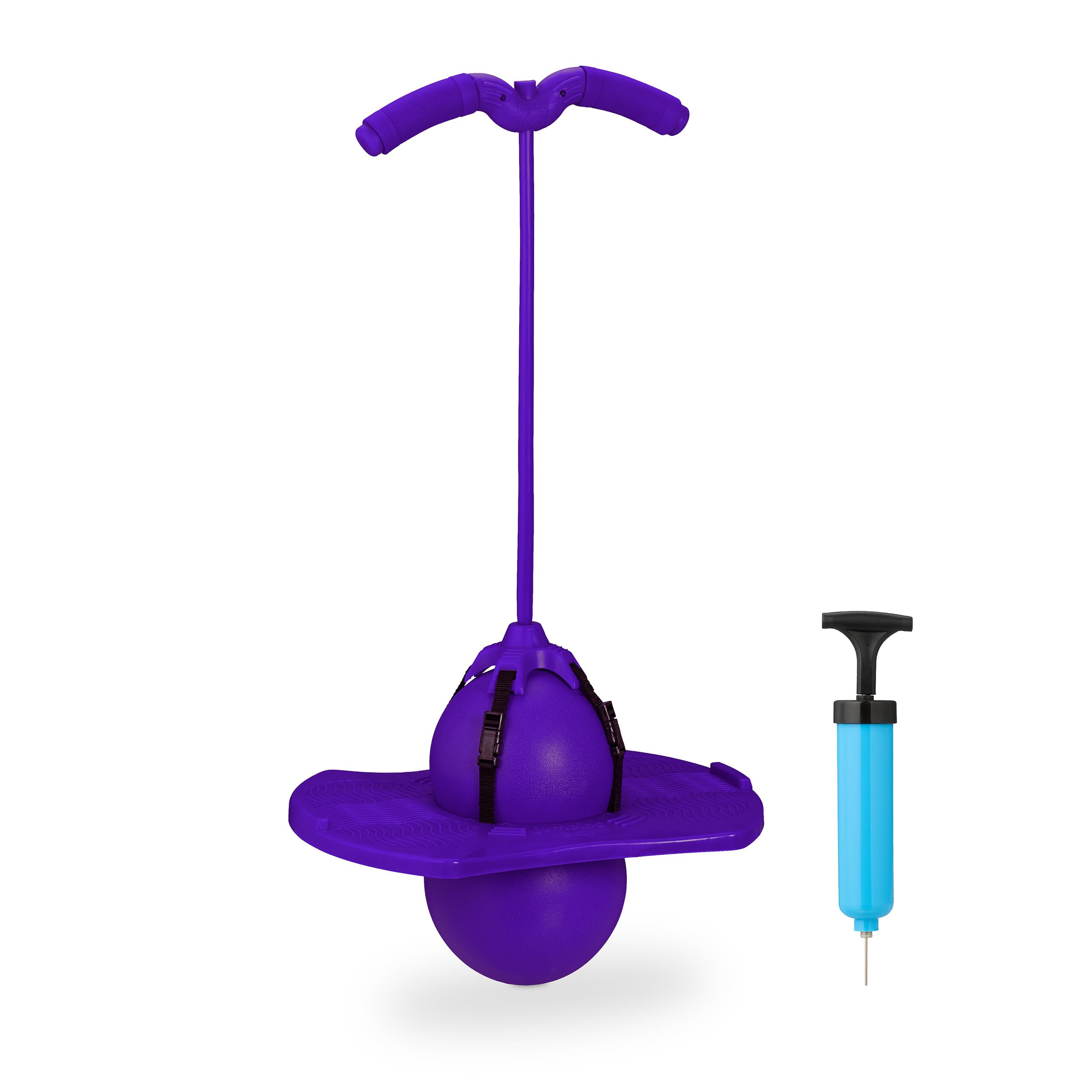 Relaxdays Pogo Ball Stick Kids Outdoor Bouncing Toy with Handles, 74 x 39 x 29 cm, Up to 100 kg
