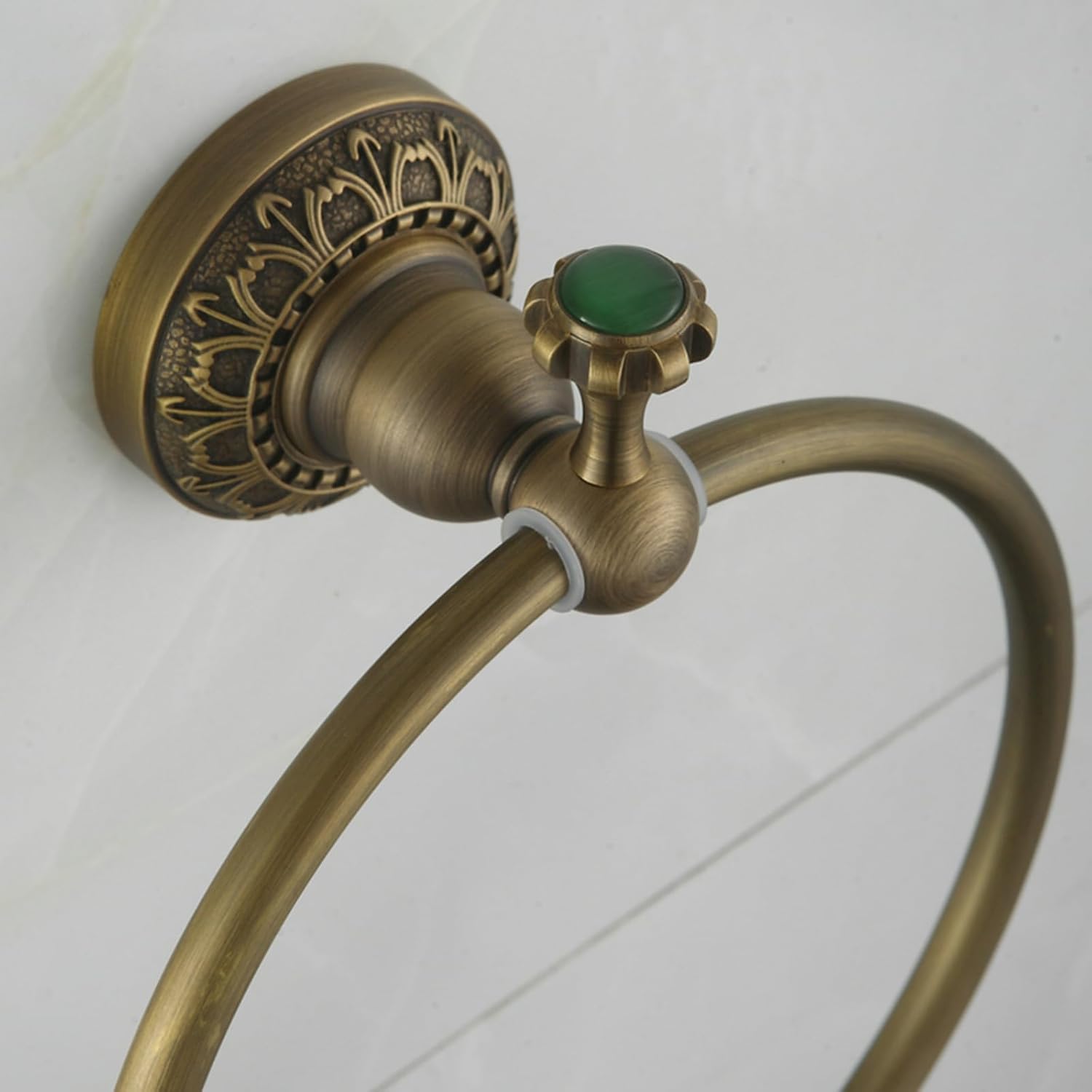 Antique Brass Towel Ring and Toilet Paper Holder