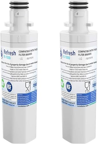 Miniatura 7 de Refresh Filtro de agua de repuesto para refrigerador LG LT1000P, LT1000PC, LT1000PC, MDJ64844601, ADQ74793501, ADQ74793502 y Kenmore 46-9980, 9980