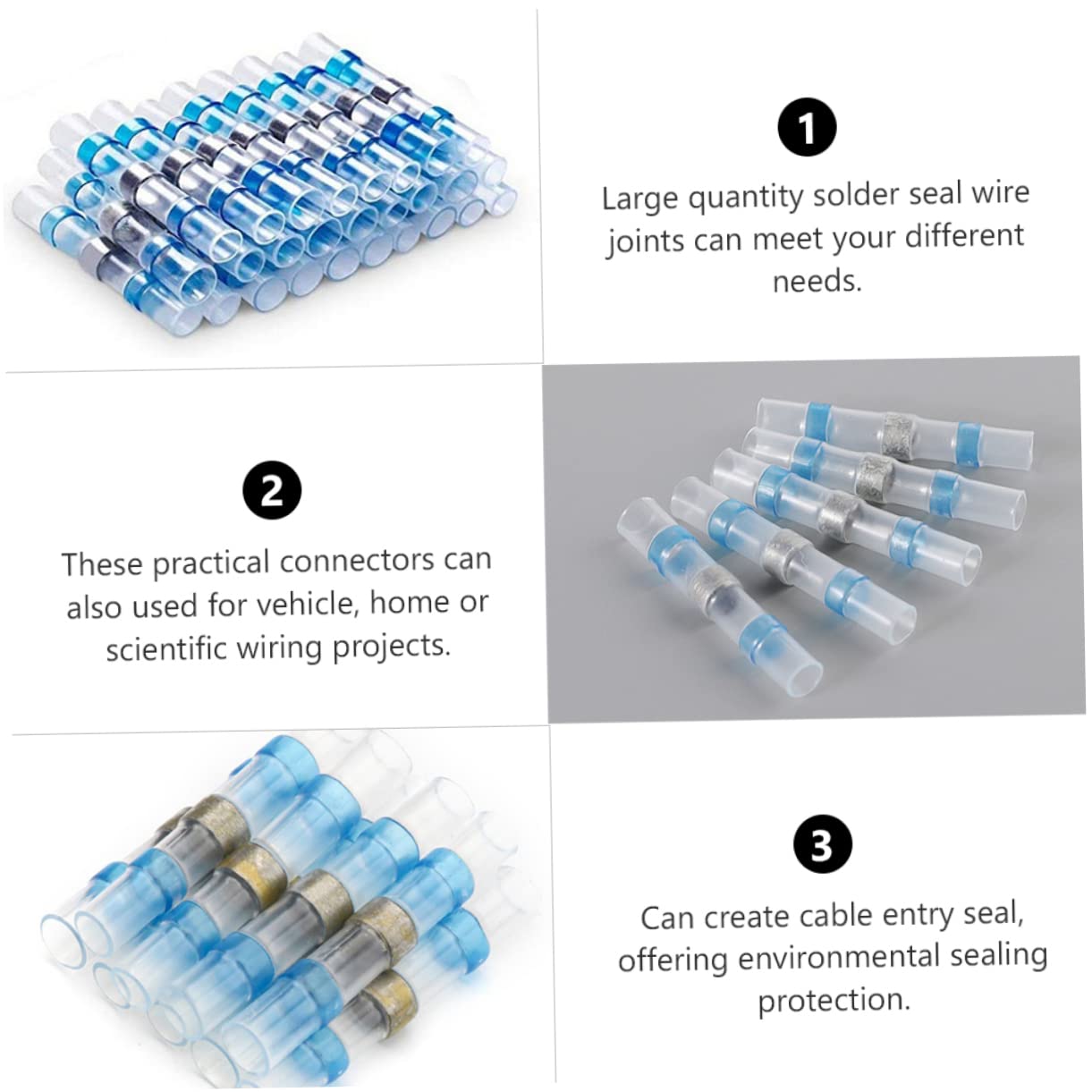 iplusmile 300pezzi Connettori Giunzione Elettrici Termoretraibili Per Cavi Kit Per Saldatura Con Maniche Isolanti Facile Installazione Per Auto e