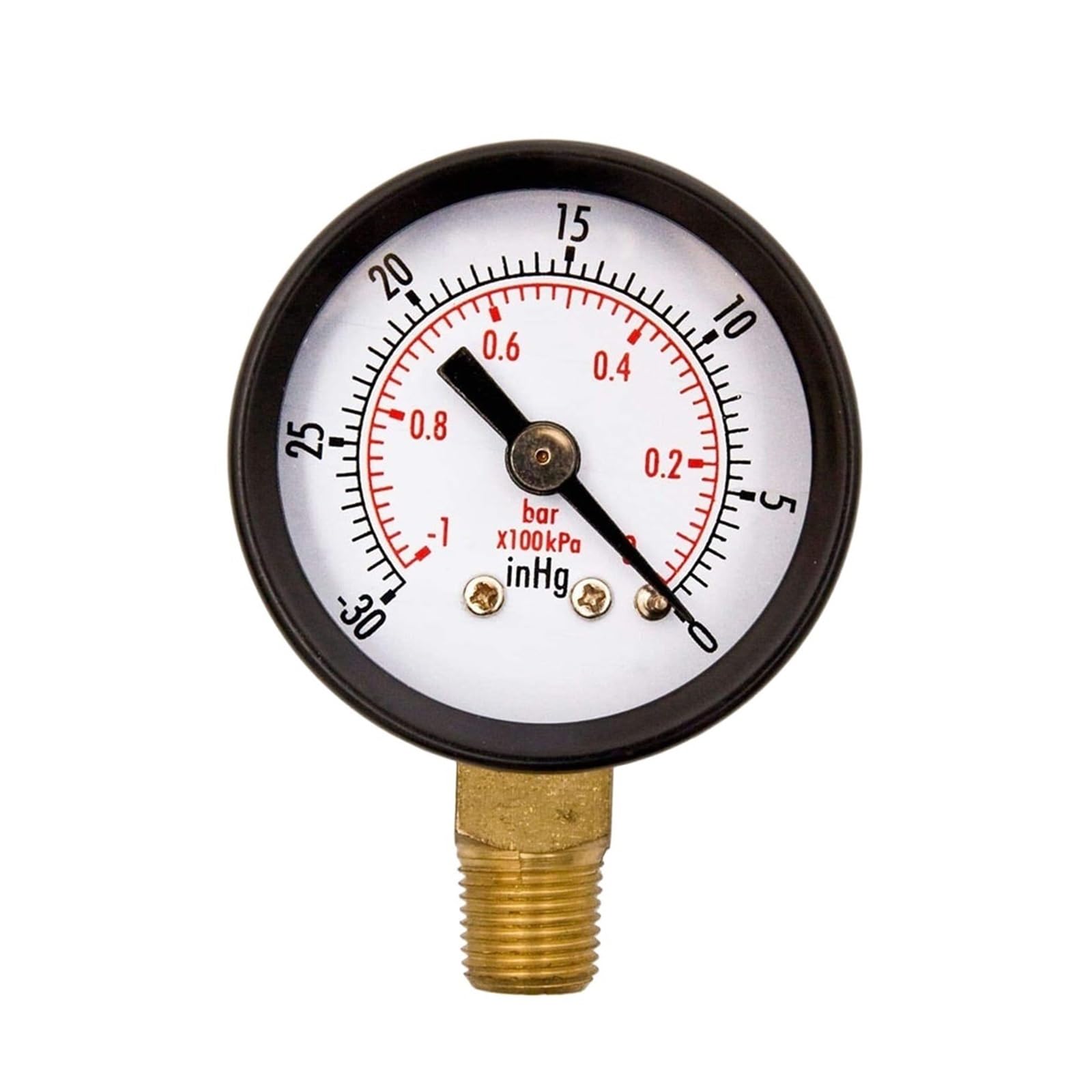 Manometr do pomp wodnych, Manometr próżniowy, manometr, 0-180 PSI, 0-12 bar, podwójna skala, tarcza 1,65 cala, metalowa obudowa, gwint 1/8 cala NPT