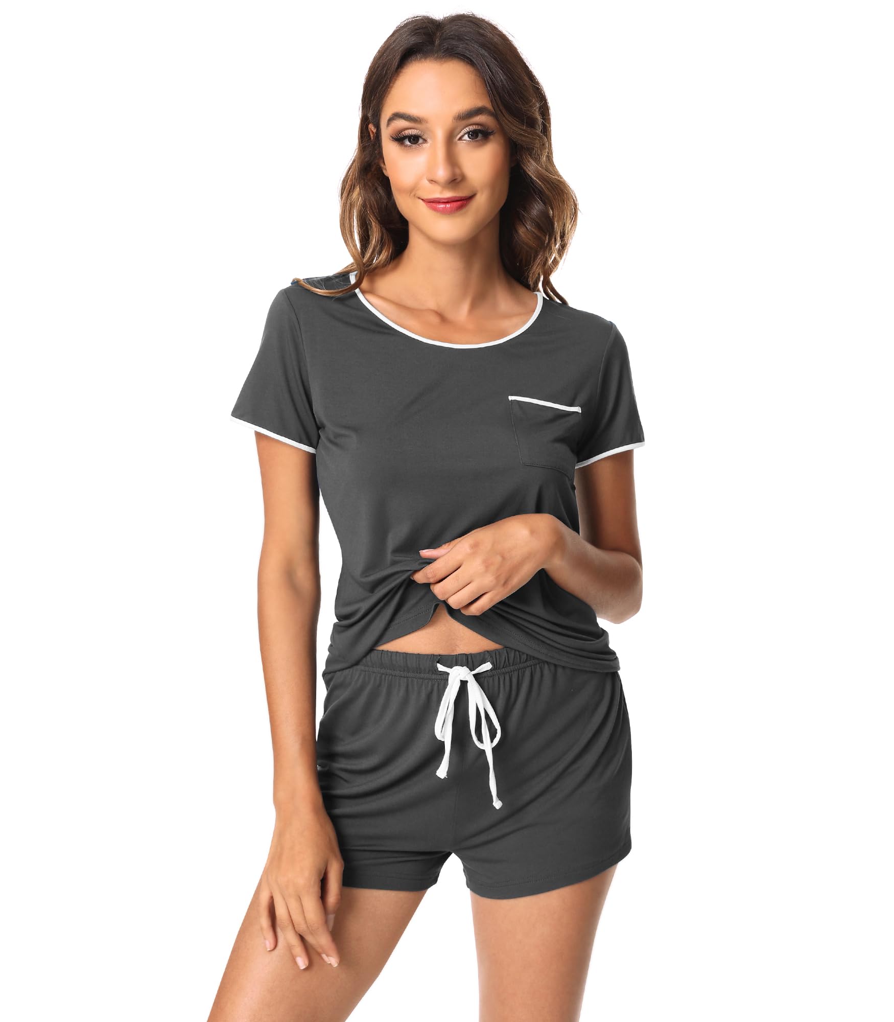 WiWi Bamboo Viscose Womens Pajamas Cooling Sleepwear for Hot Flashes S-4X