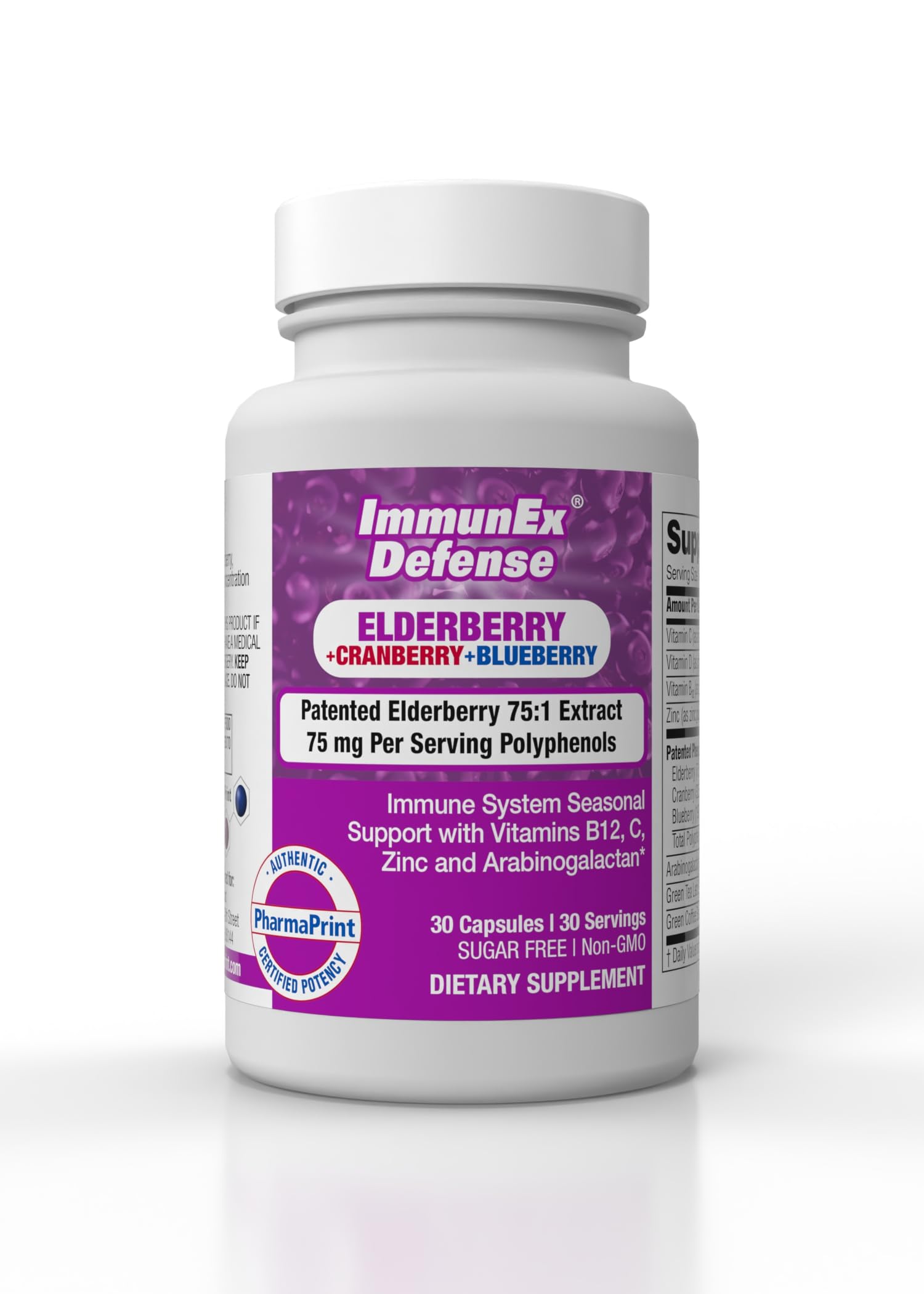 ImmunEx Defense Elderberry Immune Support Capsules, 30 Count