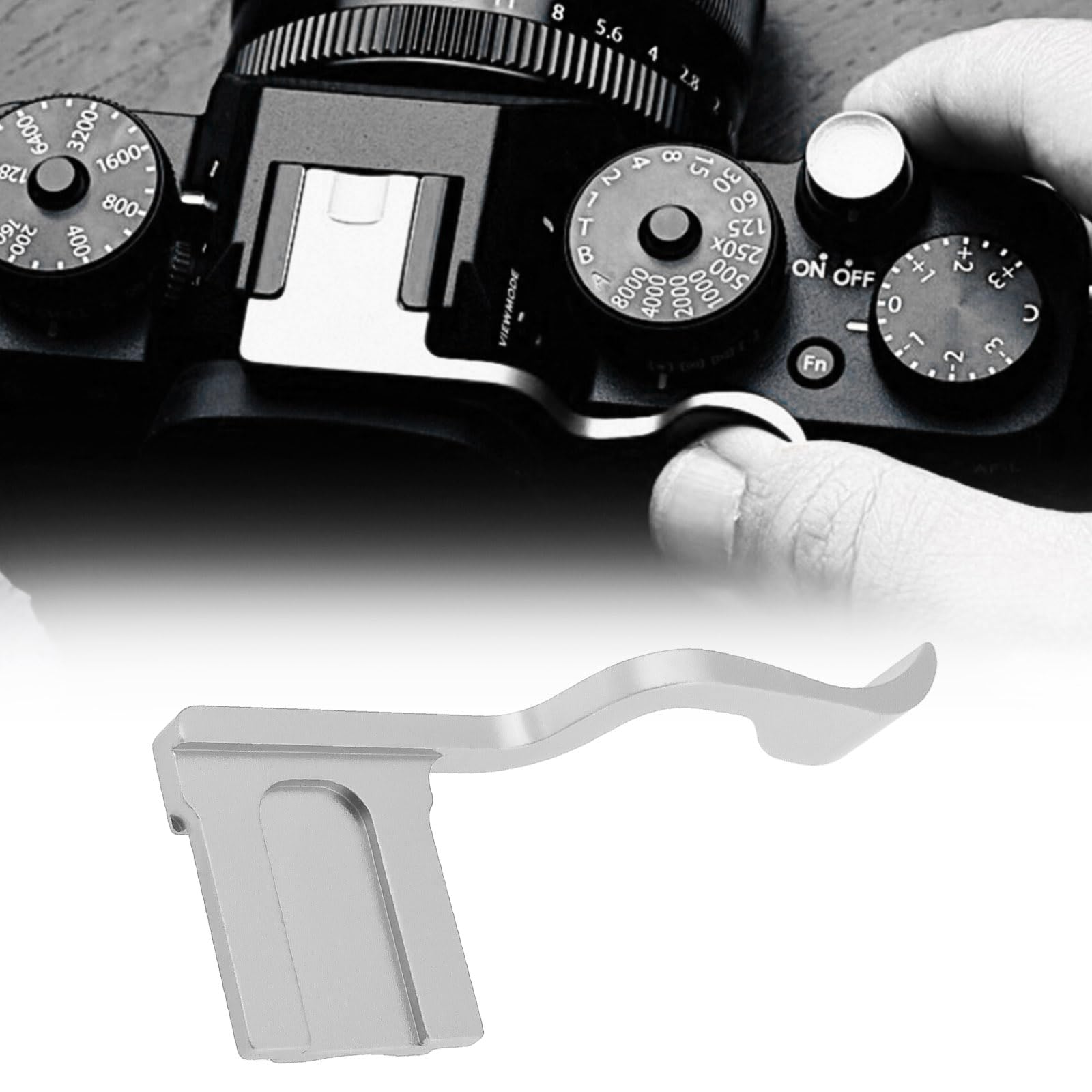 Uchwyt na kciuki ze stopu aluminium kompatybilny z Fujifilm kompatybilny z Fuji XT-1 XT-2 XT-3 X-T30 XT20 XT10 XT30 II, srebrny