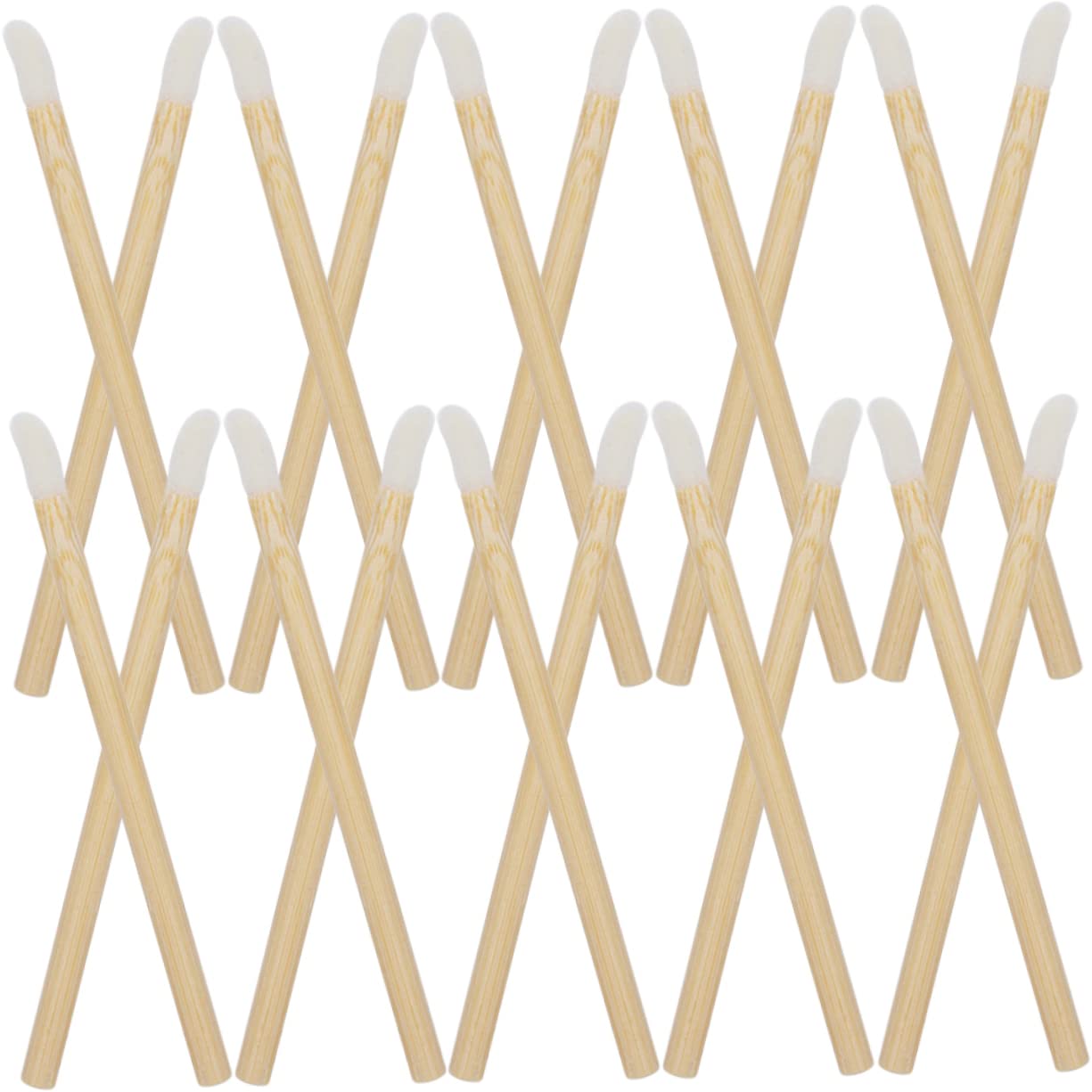 IWOWHERO 100pcs Wooden Lip Brush Applicators Single Use Lipstick Lip Gloss Wand Makeup Tools for Daily Professional Use