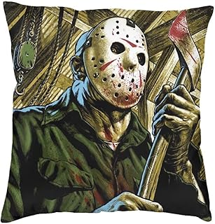 The Beach Stop Jason Voorhees Friday 13th Halloween Horror Movie Scary Cushion Cover | Unique Home Decor Inspo Gift Idea | 45x45cm 18x18” | Jason Voorhees Portrait