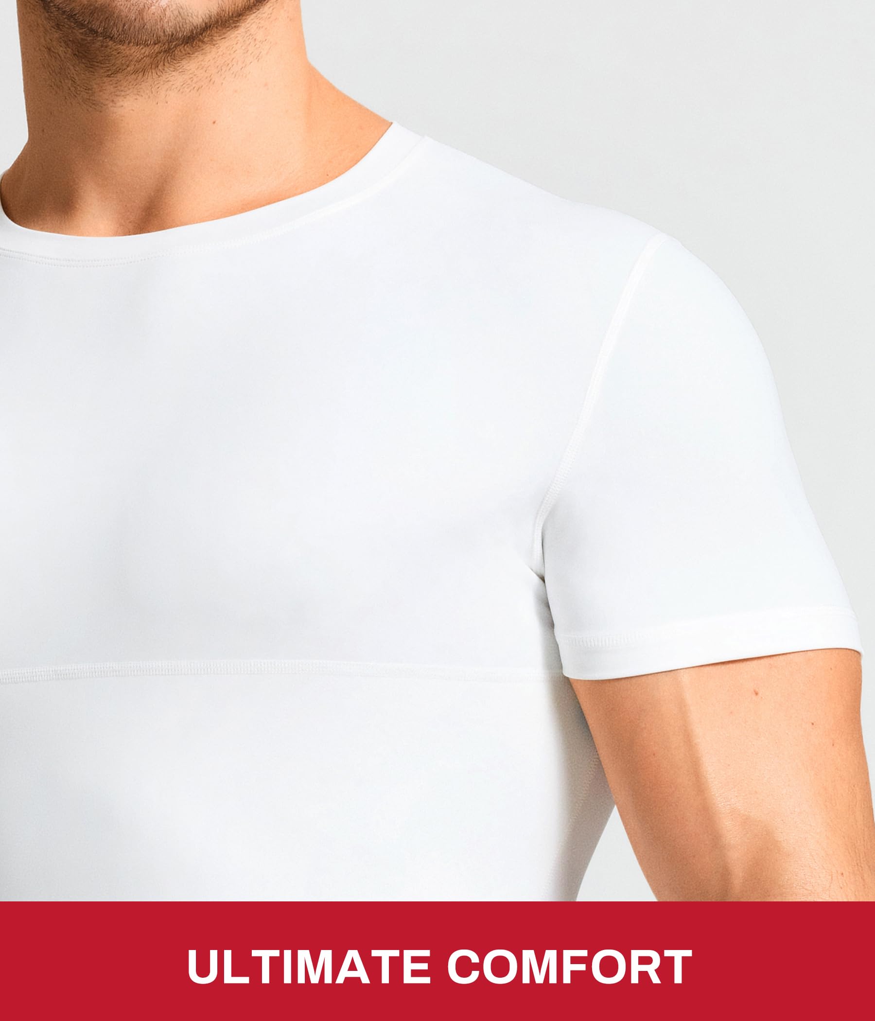 Nebility Maillot de Corps Homme Compression T-Shirt Peau Respirant Ventre Plat Soutien Abdominal Anti-Transpirant à Séchage Rapide