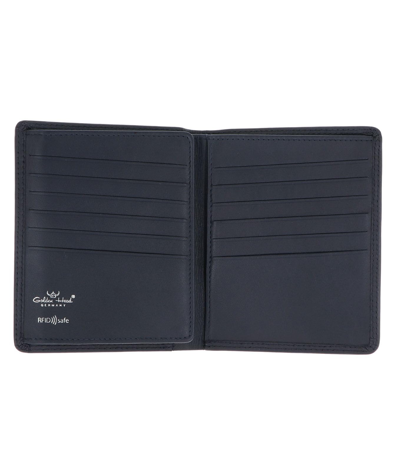 Golden Head Polo RFID Protect Billfold Coin Wallet Without Coin Department Black, niebieski morski, Einheitsgröße, Klasyczny i elegancki