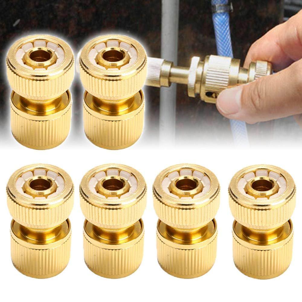 Adaptador de Manguera Revestido de latón, 1/2" Acoplamiento de Manguera de jardín con Conector Giratorio de conexión rápida para riego, 1 Pieza, 1/2"