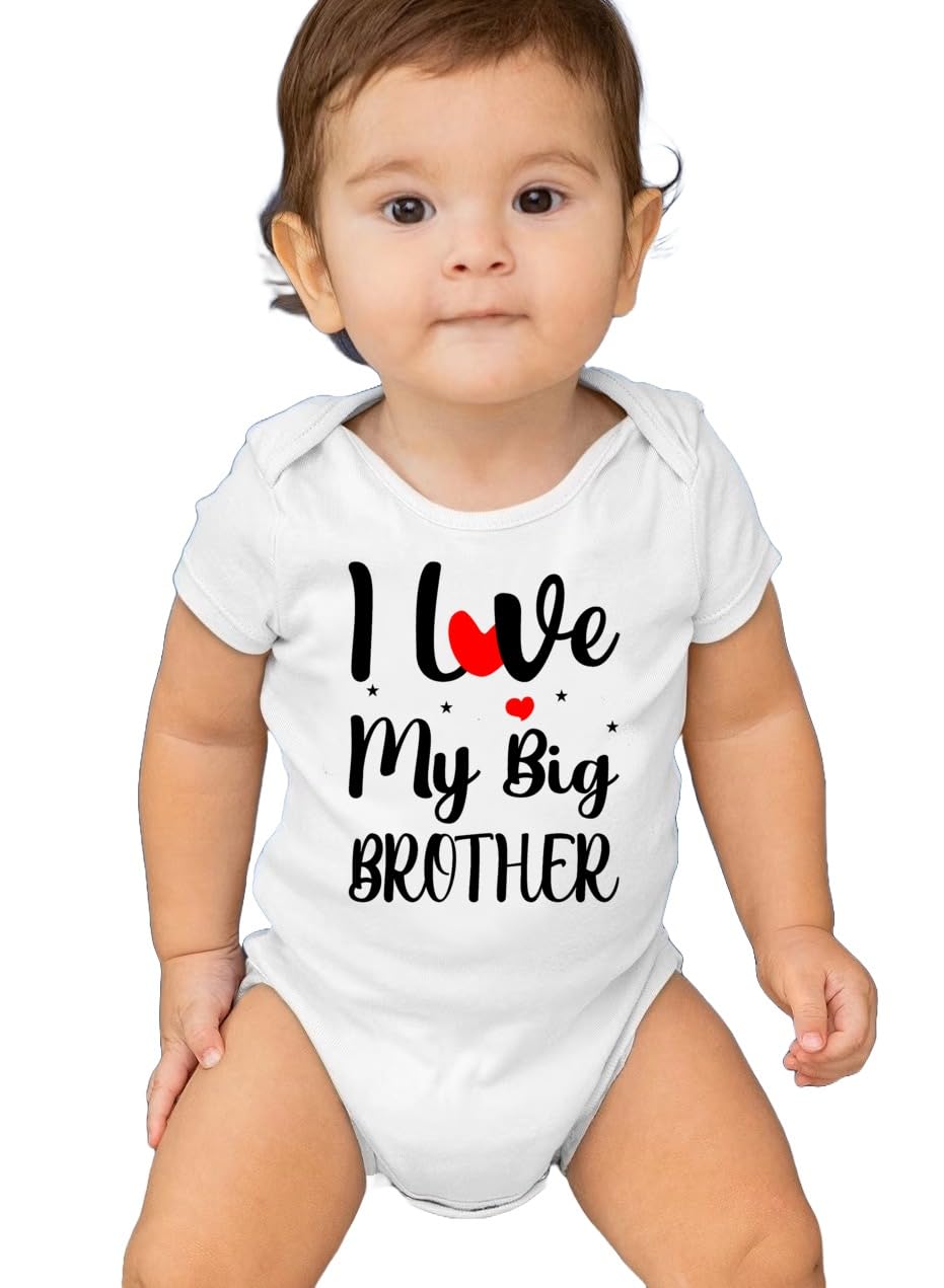 PrintmateI Love My Big Sister Little Brother | Bro Sis Combo Unisex Short Sleeve Cotton Romper For New Born Baby Boys And Girls -D181
