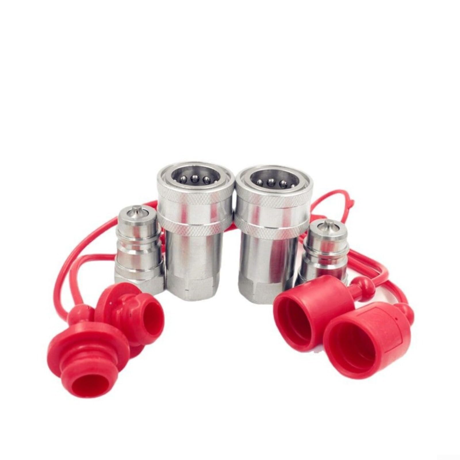 ISO7241-A Ensemble de raccords hydrauliques à connexion rapide en acier au carbone avec bouchon anti-poussière NPT 1/2 1/4 3/8" pour l'industrie de la construction agricole (NPT1/2)