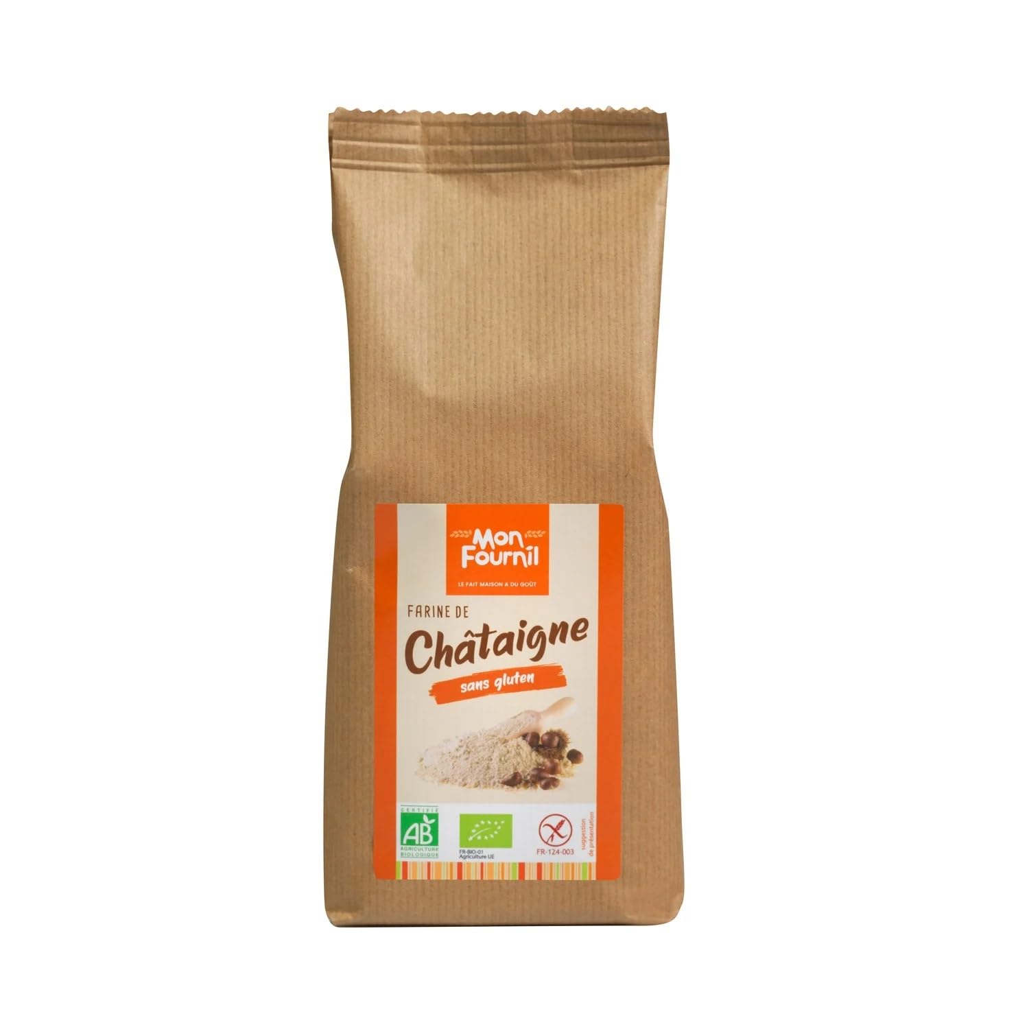MON FOURNIL - Farine de Châtaigne Bio Sans Gluten - Saveur Douce et Subtile - le paquet de 350 g - Le Lot De 4