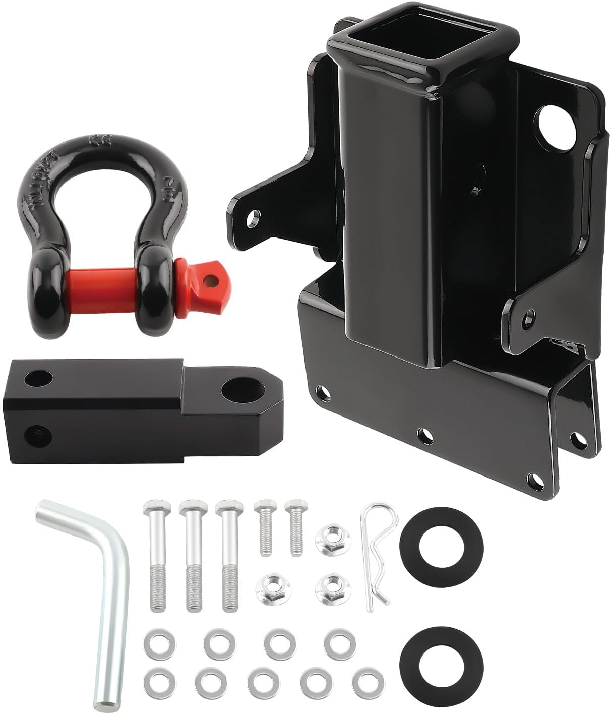 maXpeedingrods Class III Rear Trailer Hitch, 2 Inch Receiver for Kawasaki Mule 600 610 2007-2016, Trailer Tow Hitch for Mule SX 2017-2023 With 7/8" D Ring Shackle & 5/8" Locking Pin, Bolt-On