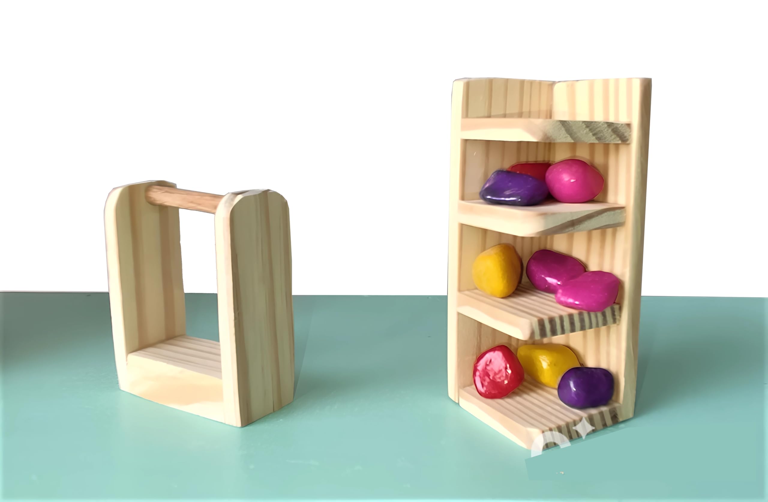 TinyMinyWorld Dollhouse Accessories Doll House Furniture Set (Wooden): Drawing Room - Kitchen - Bedroom - Toilet (Bath Room Extended) 3
