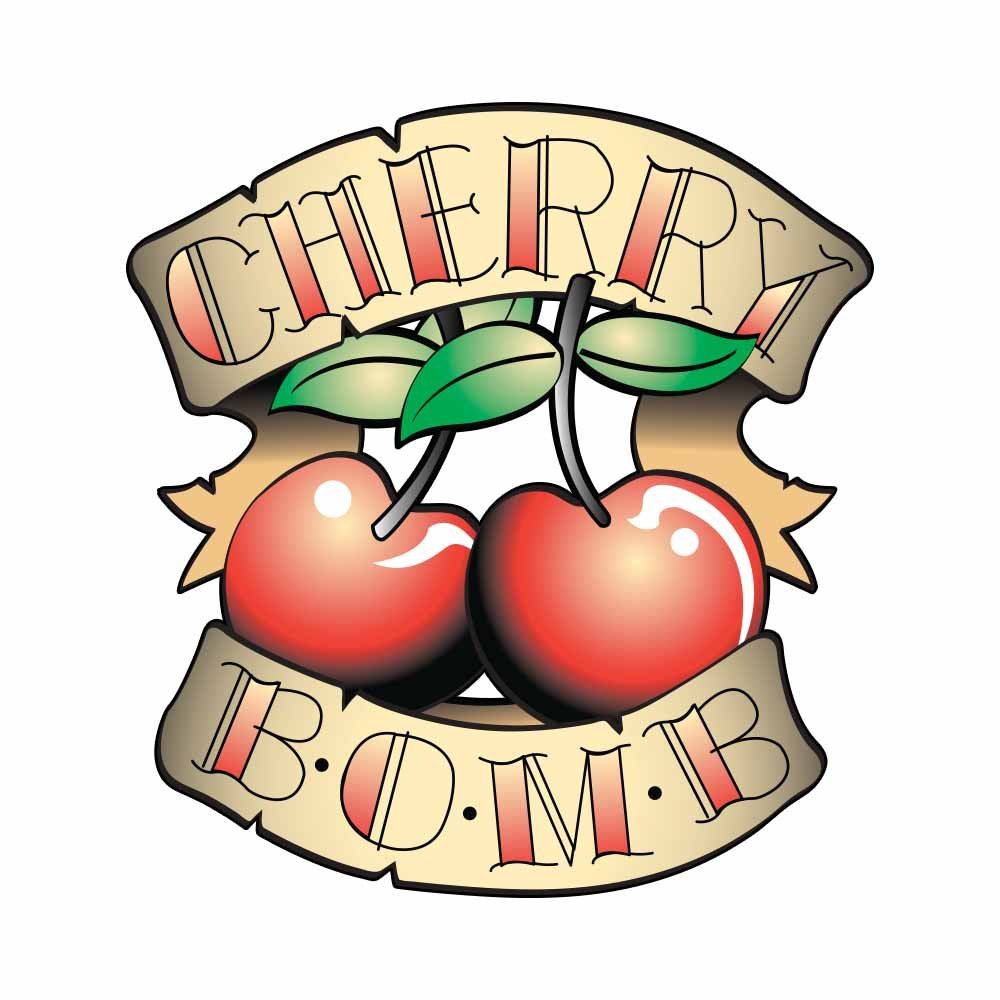 Cherry Bomb Tattoo Art Design - Full Color Vinyl Decal Sticker for Instant Pot Instapot Pressure Cooker