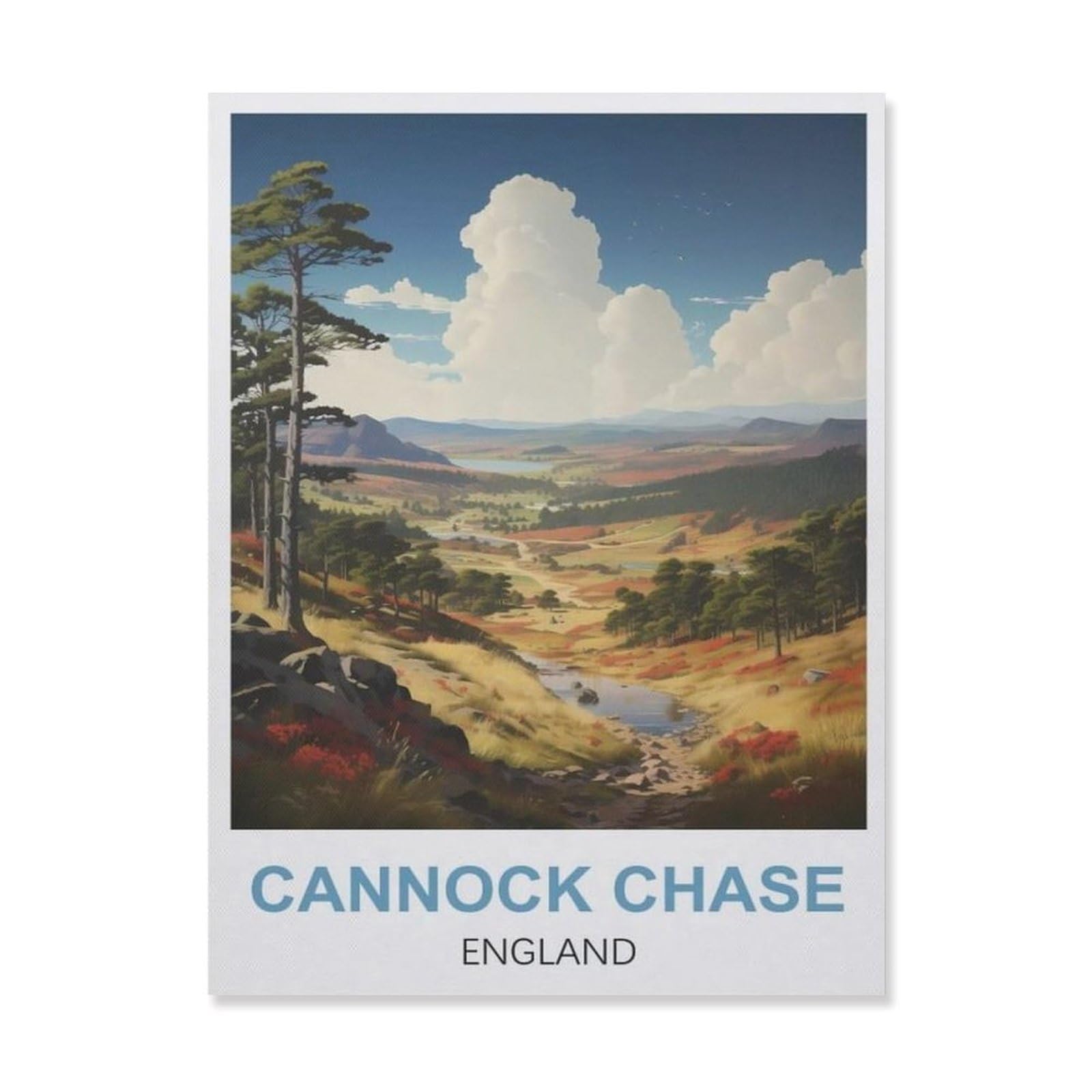 Affiche rétro Cannock Chase pour une déco de bar ou cuisine chaleureuse
