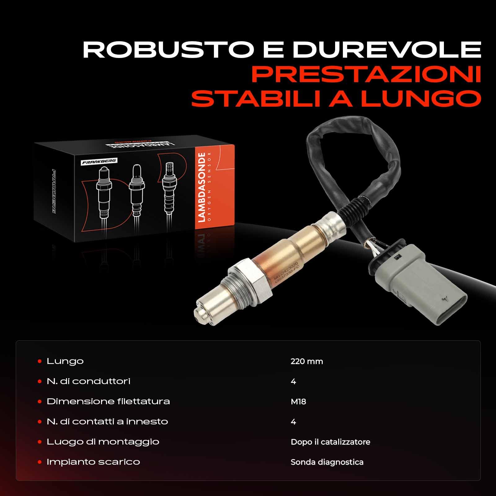 Frankberg Sonda lambda Sonda diagnostica Compatibile con Karl C16 Astra K B16 Adam M13 Mokka/Mokka X J13 Corsa E X15 Replace# 12637338