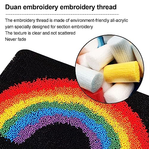 Image of kingsea Latch Hook Kit for Adults, DIY Crochet Yarn Rug with Pattern Printed Latch Hook Rug Kit for Teen, Latch Hook Kit for Beginners, Rainbow, 20 inch x 13 inch