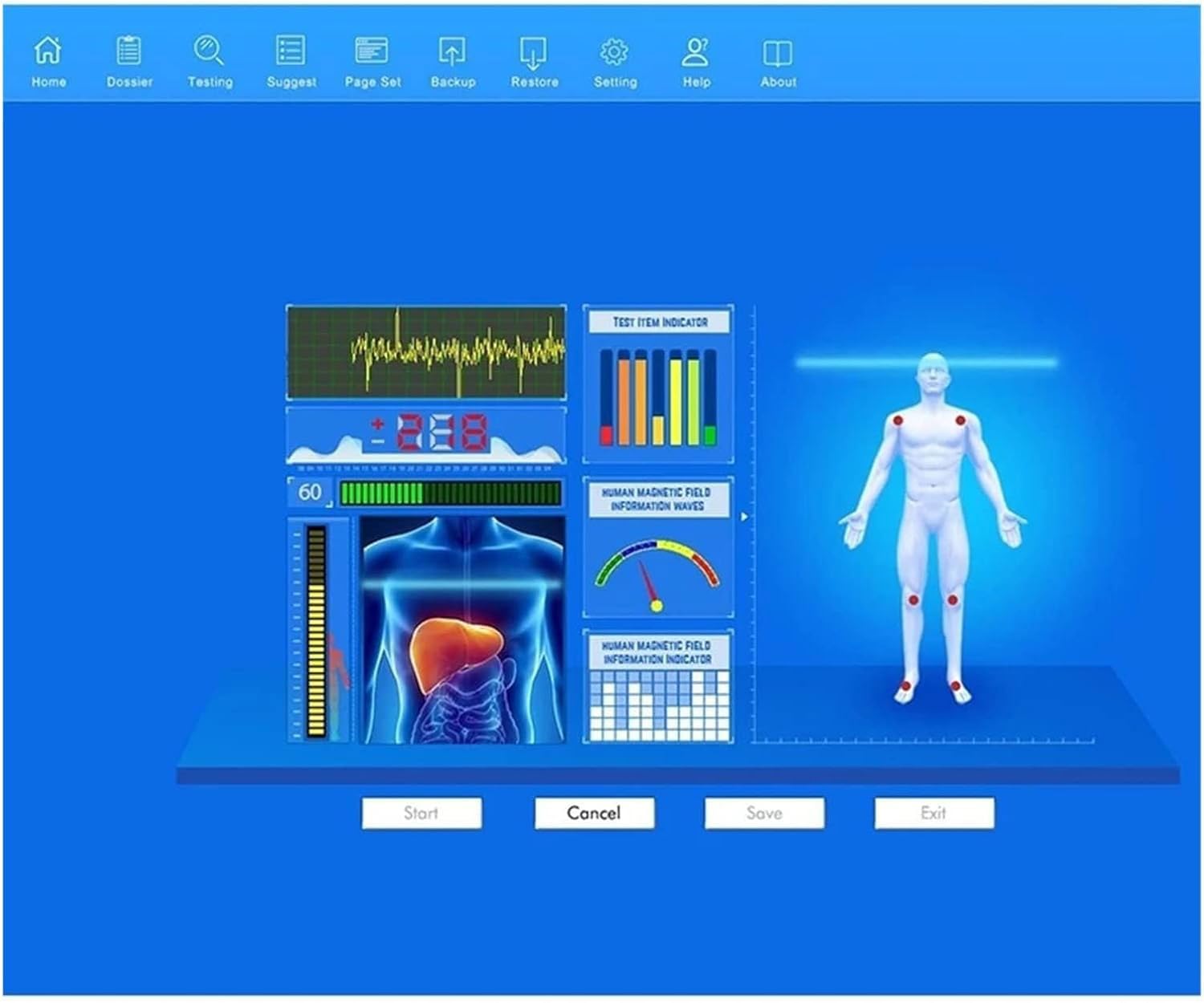 Analizzatore di Salute 3 in 1 a Risonanza Magnetica, Scansione Corporea e Biorisonanza con 54 Rapporti, Per un Check-up Completo e Non Invasivo a Casa (Italiano)