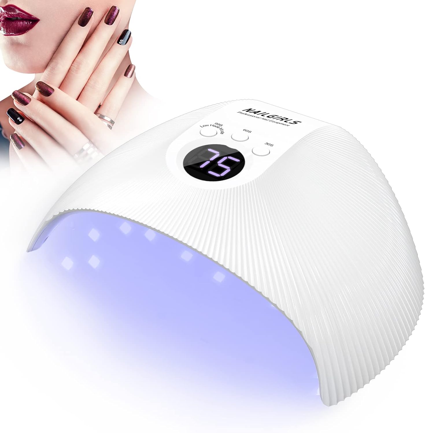 Gel Nail Lamp, Professional 75W UV Lamps for Gel Nails, Gel Polish Lamp