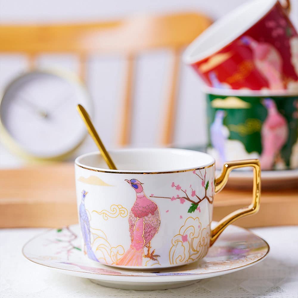 Set di tazzine da caffè in porcellana, set di tazze con piattino, set di tazze da tè e piattino for caffè in ceramica Tazze contemporanee in porcellana Tazze da tè Set di tazze da caffè e piattini di