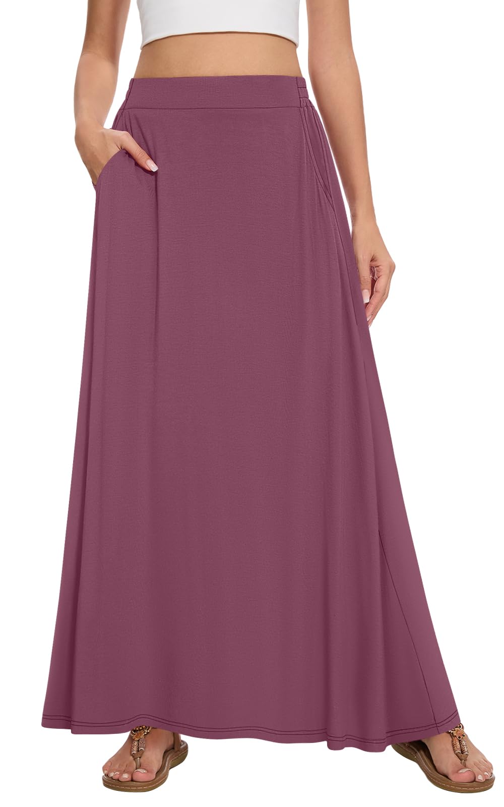 Womens Maxi Skirt Long Flowy Summer A-Line High Waist Skirts