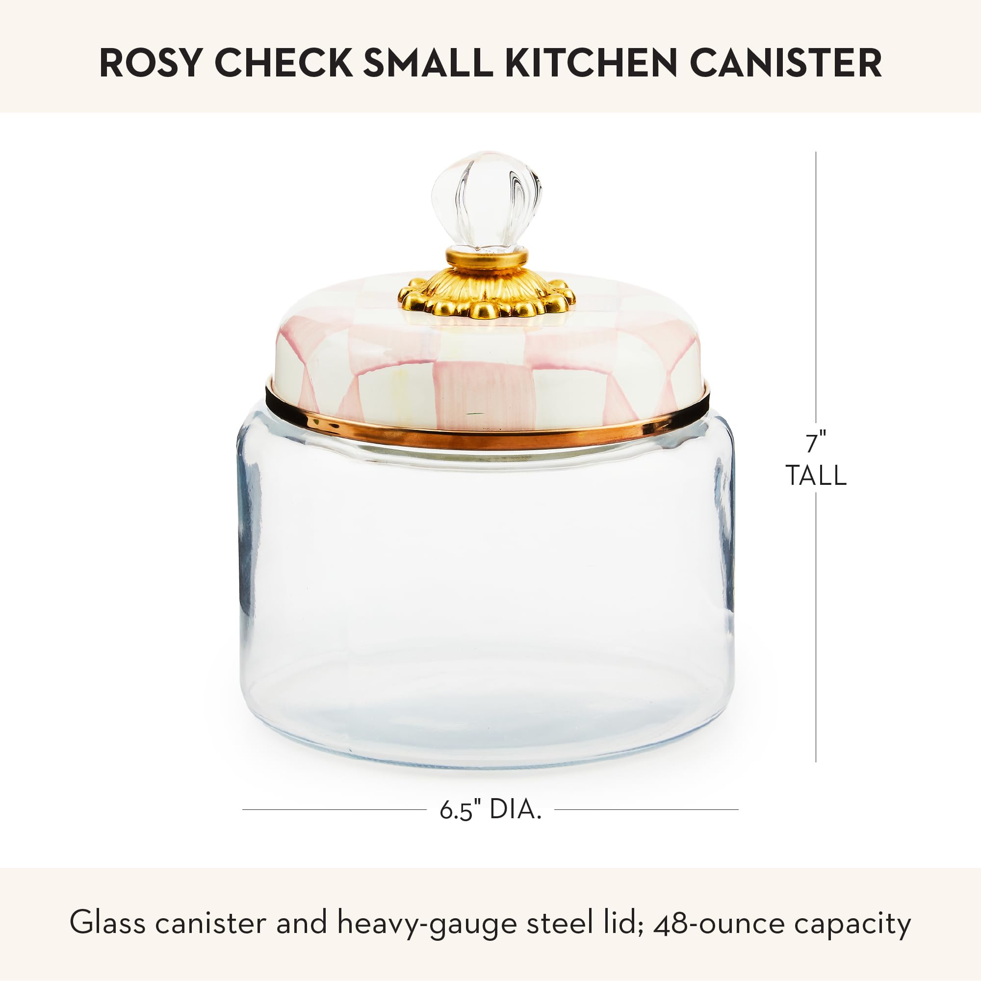Amazon.com: MACKENZIE-CHILDS Rosy Check Kitchen Canister