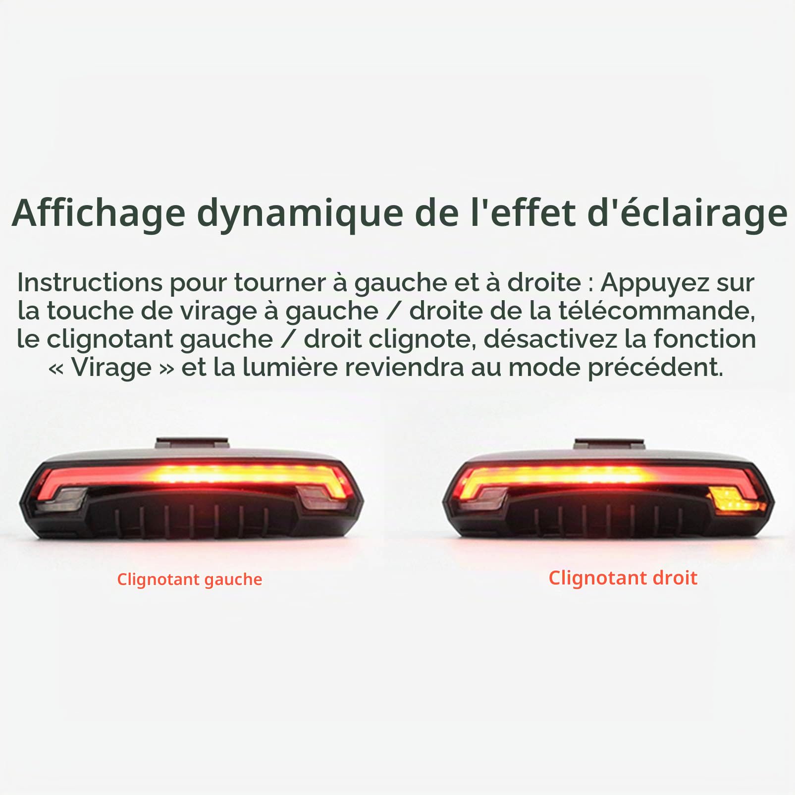 Feux arrière de vélo,X5 Vélo Arrière Lumière Vélo À Distance sans Fil Lumière Clignotant LED Faisceau USB Chargeable Vélo Feu Arrière