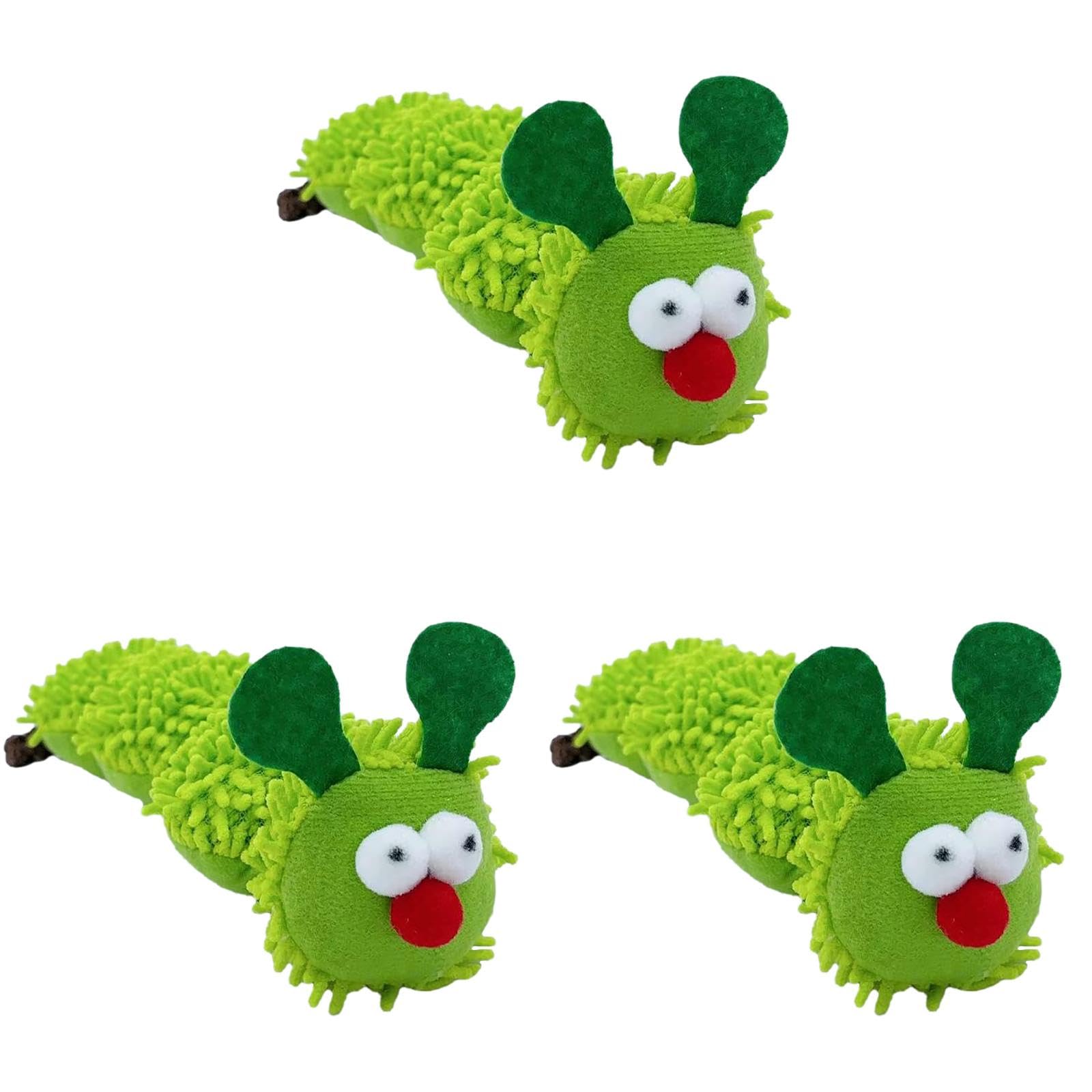 Cat Catnip Toy for Indoor Cats, Cat Chew Toy for Teeth Cleaning, Bite-Resistant Plush Caterpillar Design, Dental Health Benefits (3 pcs)
