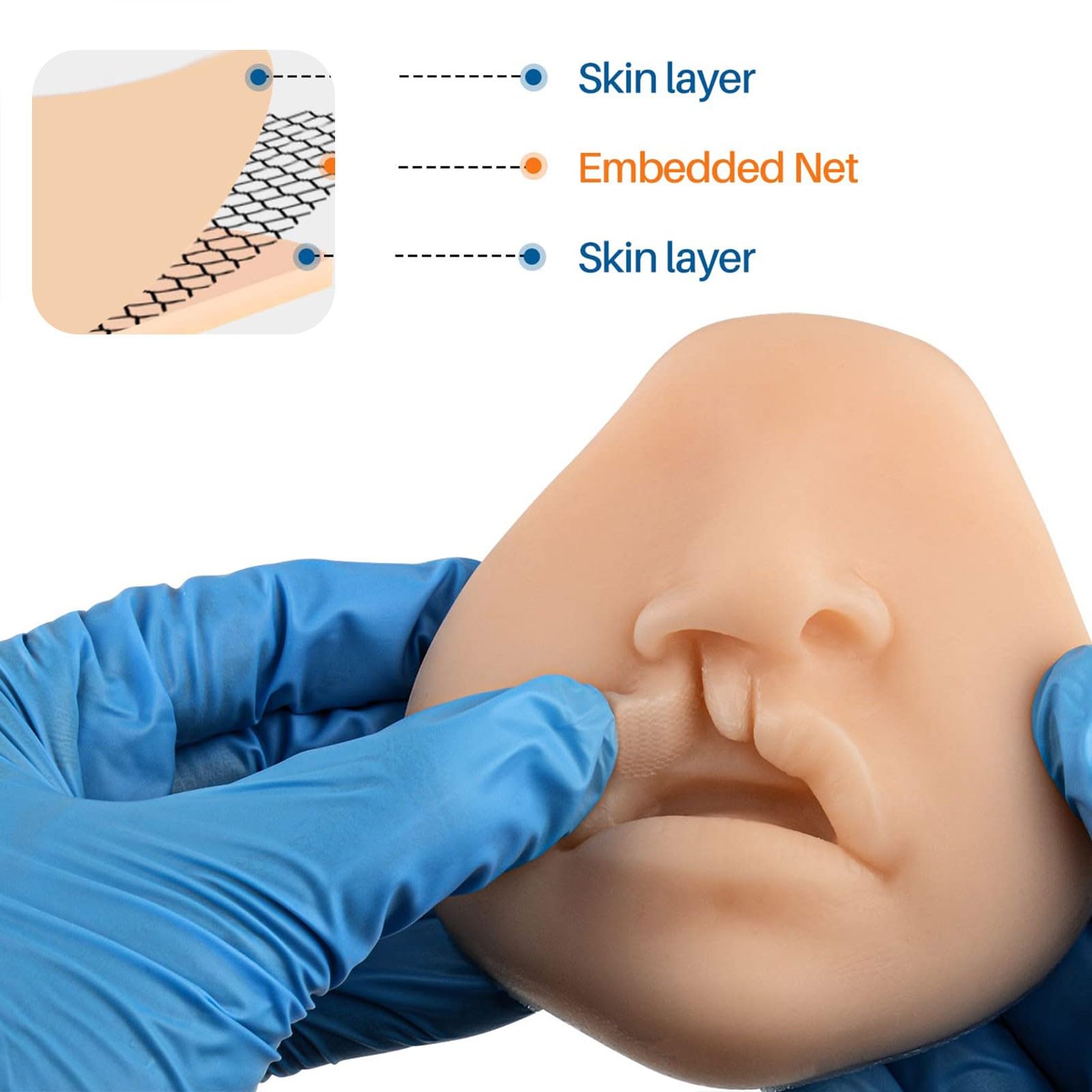 Model Cleft Lip do treningu szwów, symulator ust 3D, miękki silikonowy przyrząd do ćwiczeń do piercingu i technik chirurgicznych, idealny do edukacji medycznej