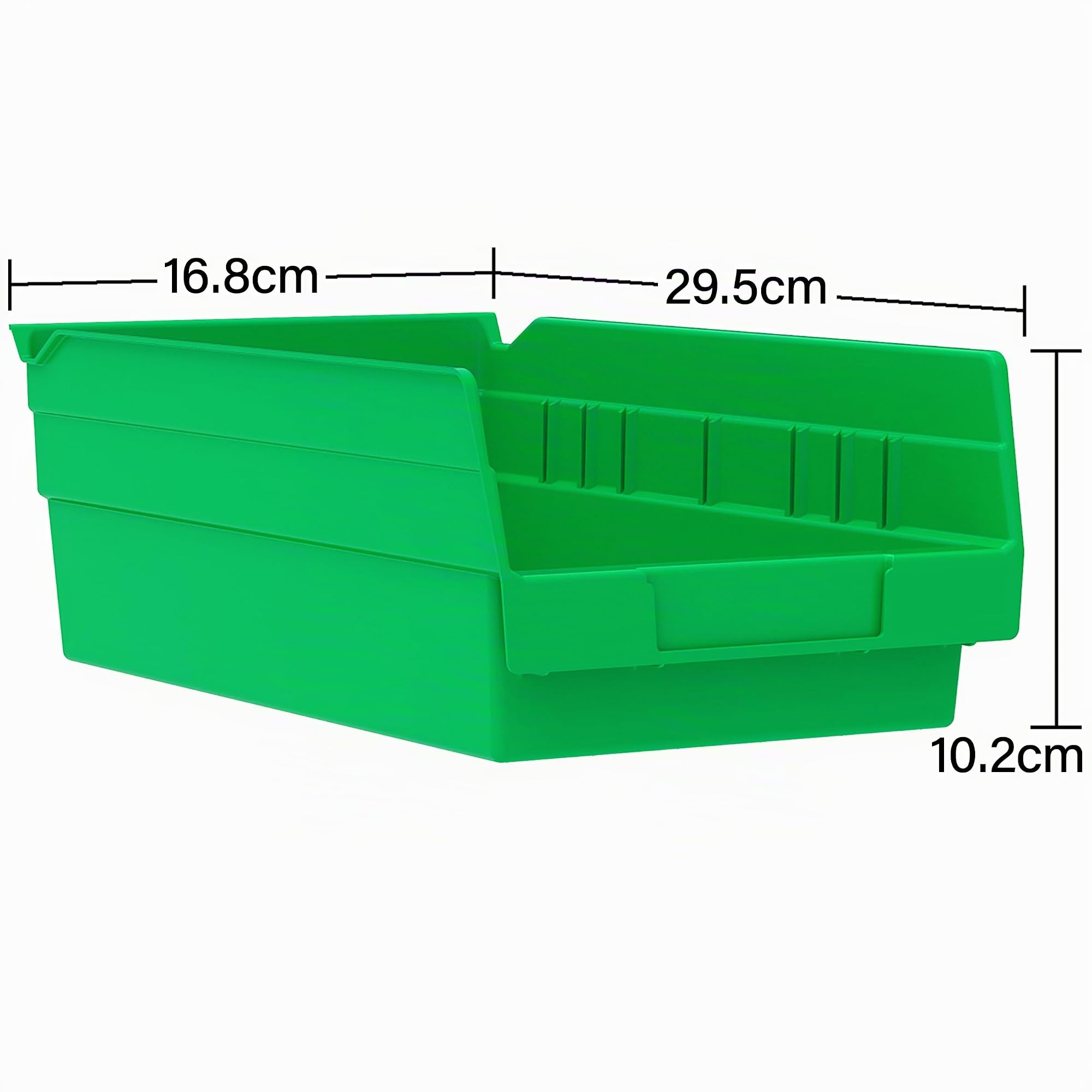 Akro-Mils 30130 Plastic Shelf Bins, Heavy Duty Storage Bins for Garage, Closet, and Drawer Organization, 30.48 cm x 16.51 cm x 10.16 cm, Red, 12-Pack