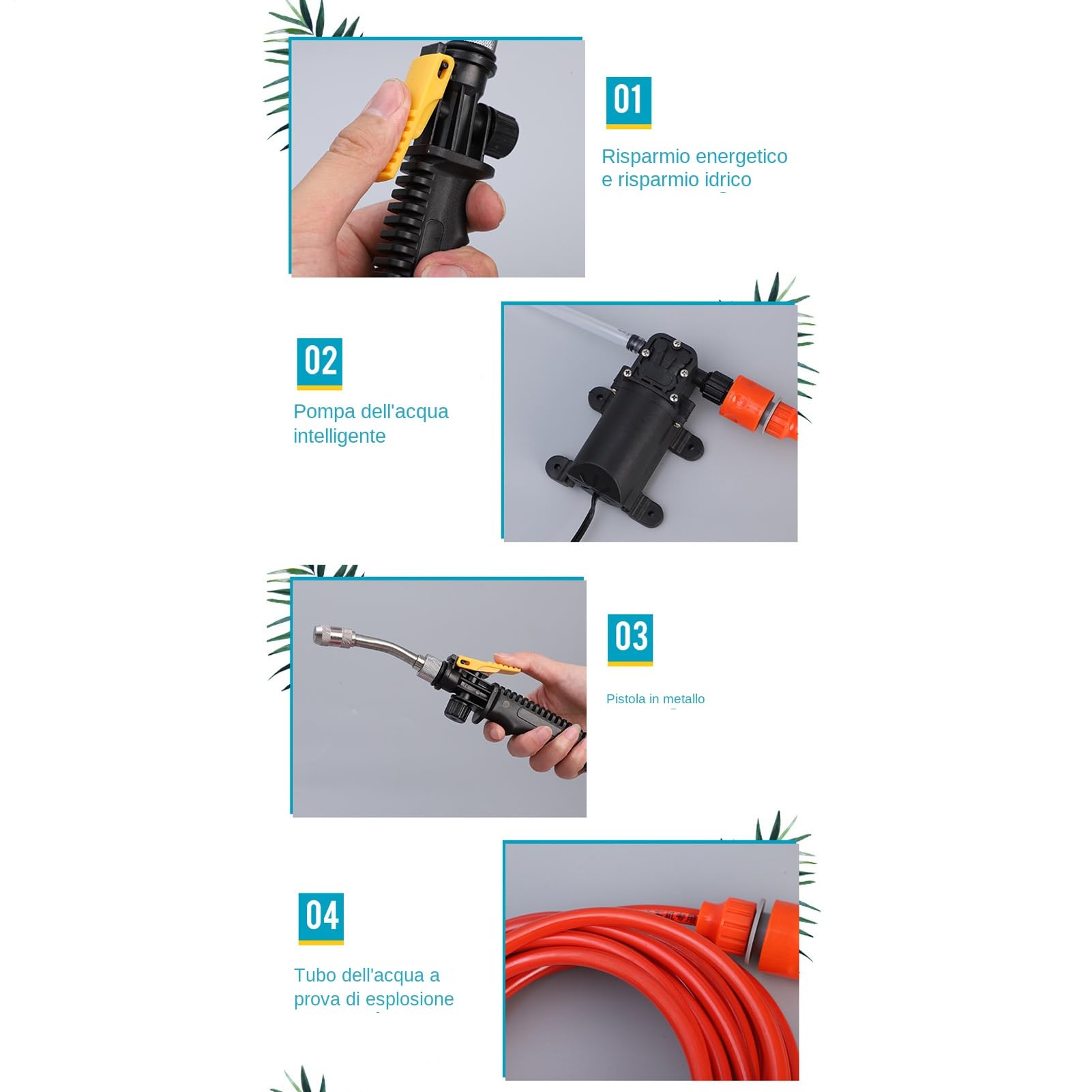 Hidrolimpiadora portátil | Lavapresión eléctrica de agua | Accesorios limpieza para aire acondicionado, camping, , jardín y ducha exterior