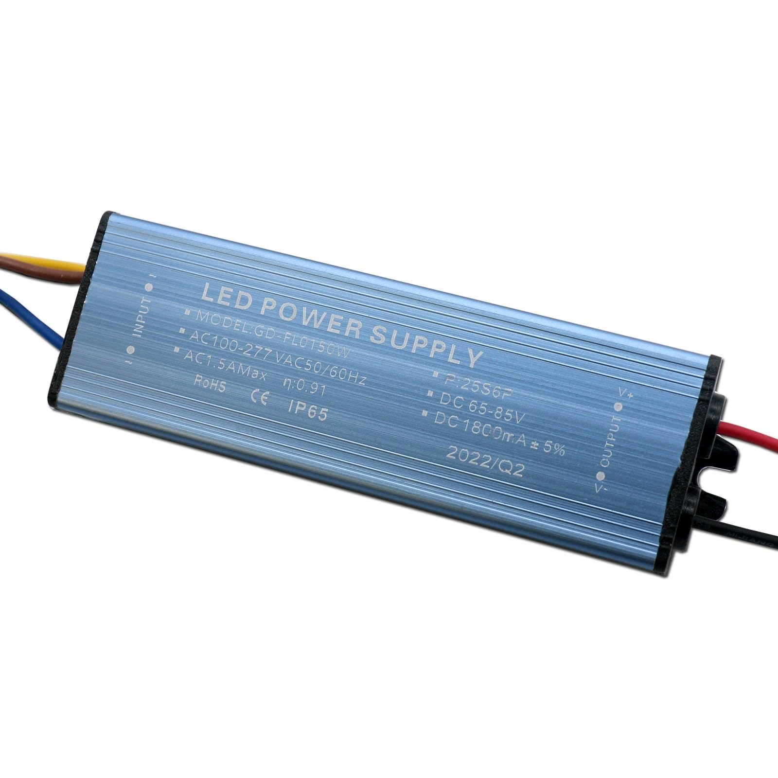 150W LED Potenza di guida impermeabile DC65-85V 1800mA Il trasformatore di illuminazione a corrente costante viene utilizzato for il proiettore fai-da-te