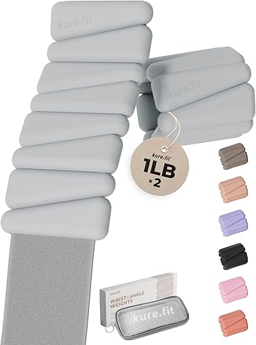 Miniatura 16 de Peso para Pilates | Pesas ajustables para muñeca y tobillo para mujeres | Brazaletes con peso | 1 libra/ 2 libras cada una (Juego de 2)