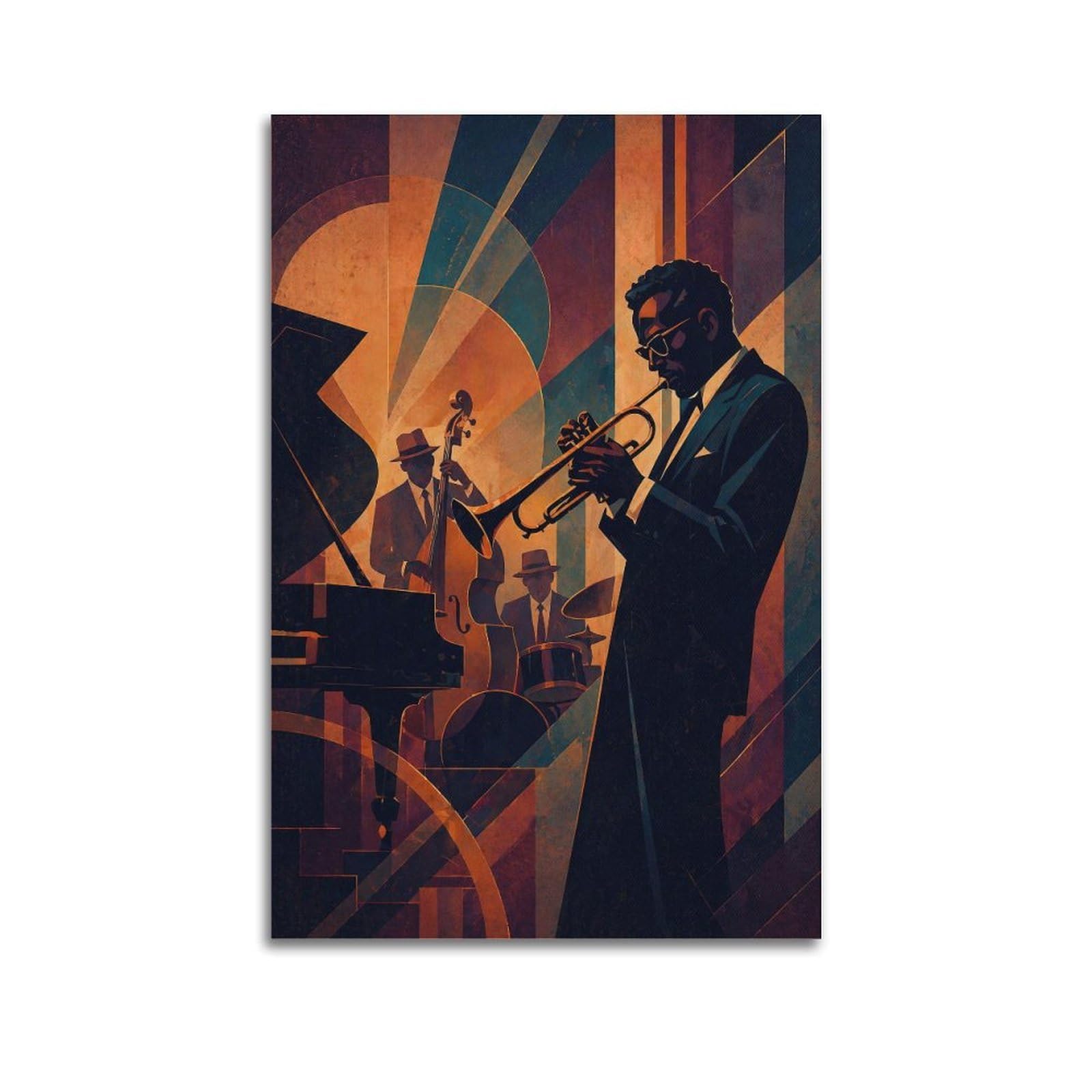 Okngb Unframe-Style Vintage Harlem Music Poster Jazz Legendary Trumpeter Decorative Painting Canvas Art Picture 24X36inch(60X90cm)