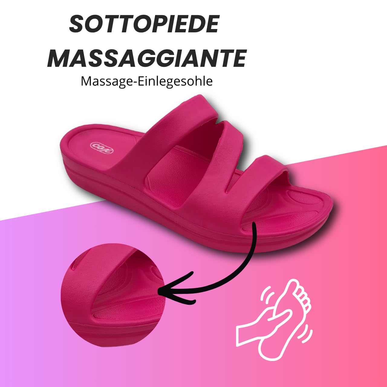 Ritmo Ciabatte Donna Estive in Gomma EVA, Sandali Slide Platform con Sottopiede Massaggiante per Mare Piscina Casa Doccia - 5