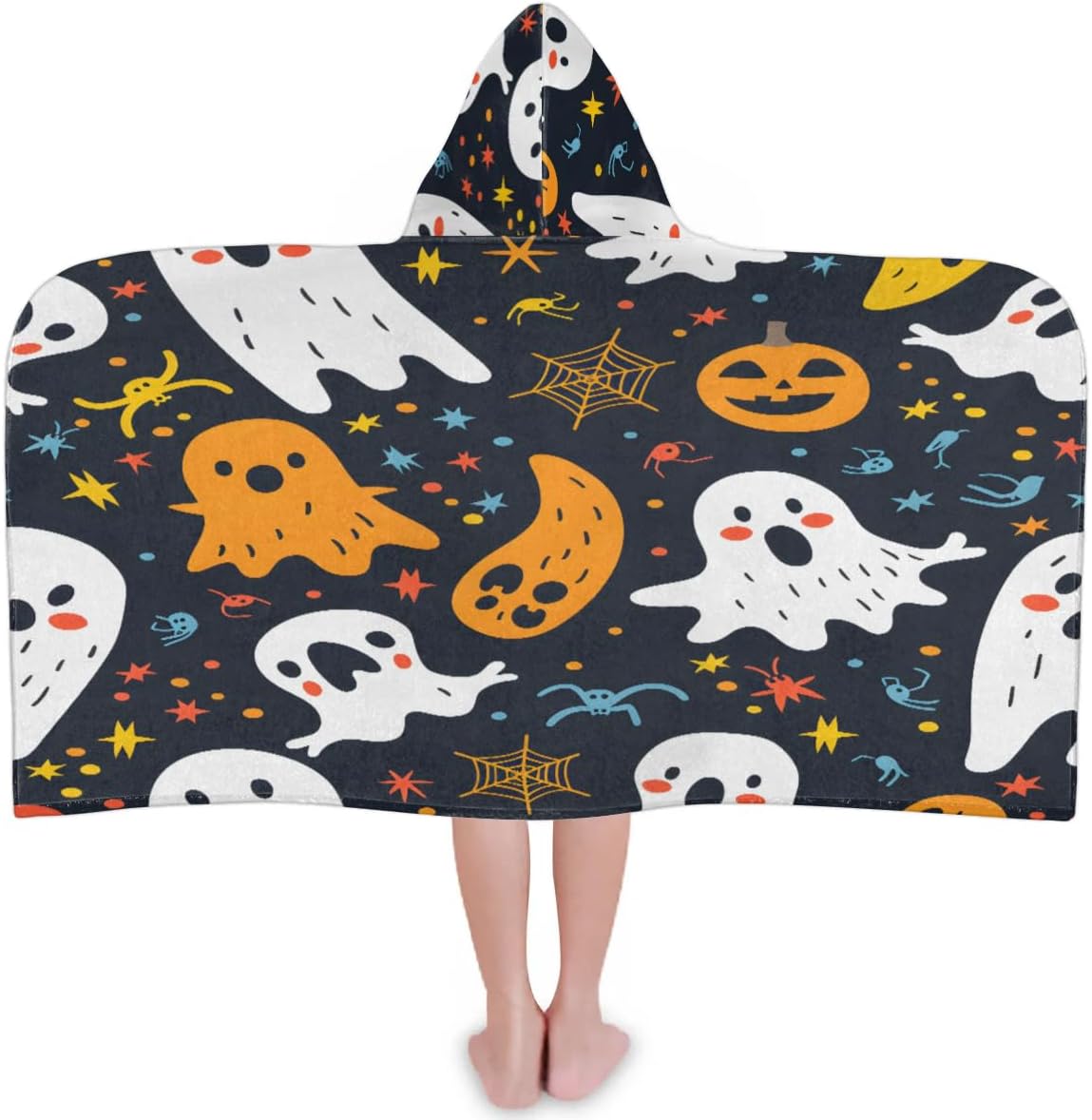 Pardick Kids Bath Towel Halloween Celebrate Beach Towel with Hood Pool Cover Up for Girls Boys Soft Absorbent Hooded Bath Towel Toddler Towels for Beach, Pool