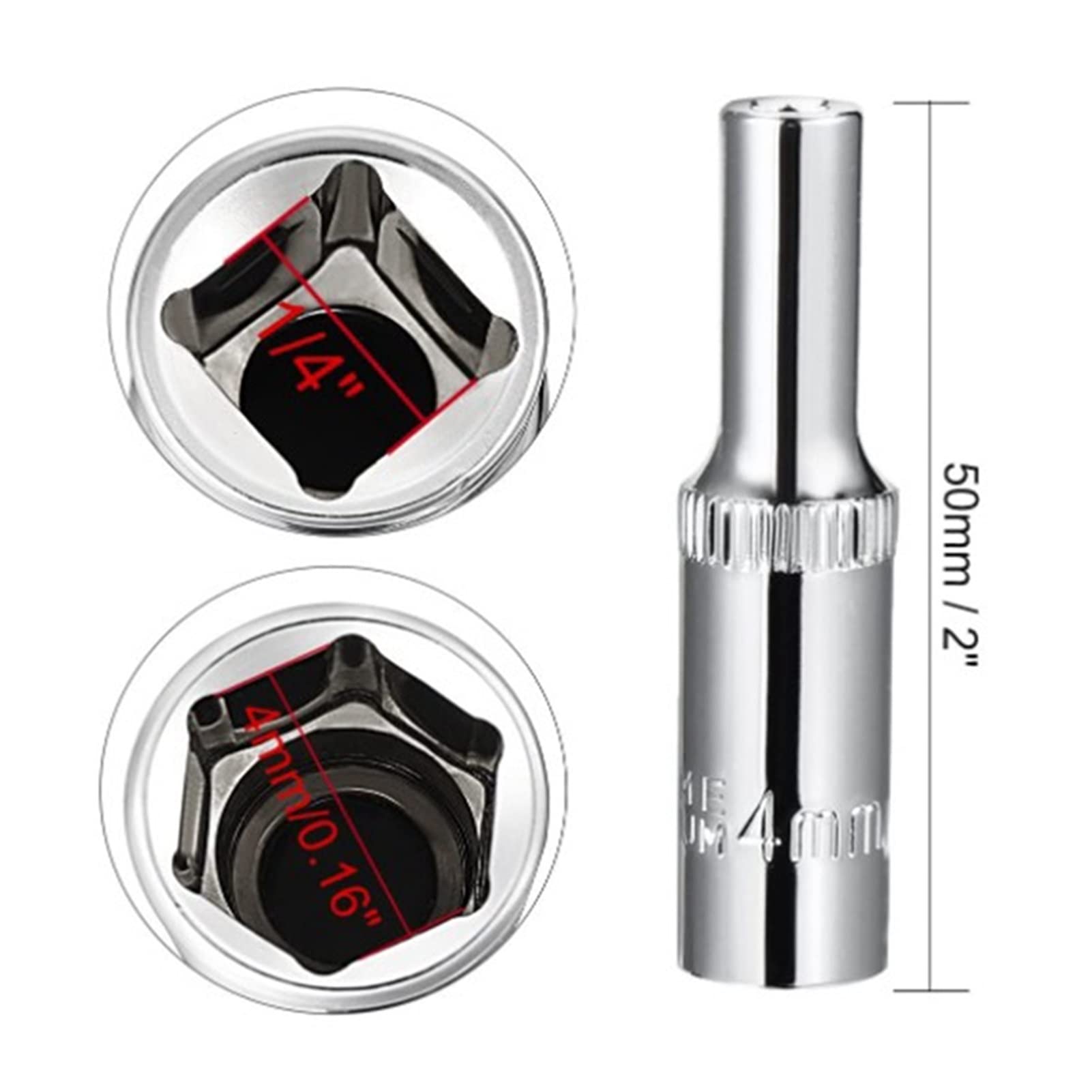 Zestaw 11 nasadek 1/4" z adapterem, nasadki długie 4-14 mm, głowice narzędziowe z kluczem dynamometrycznym i grzechotką, uchwyt wiertarski